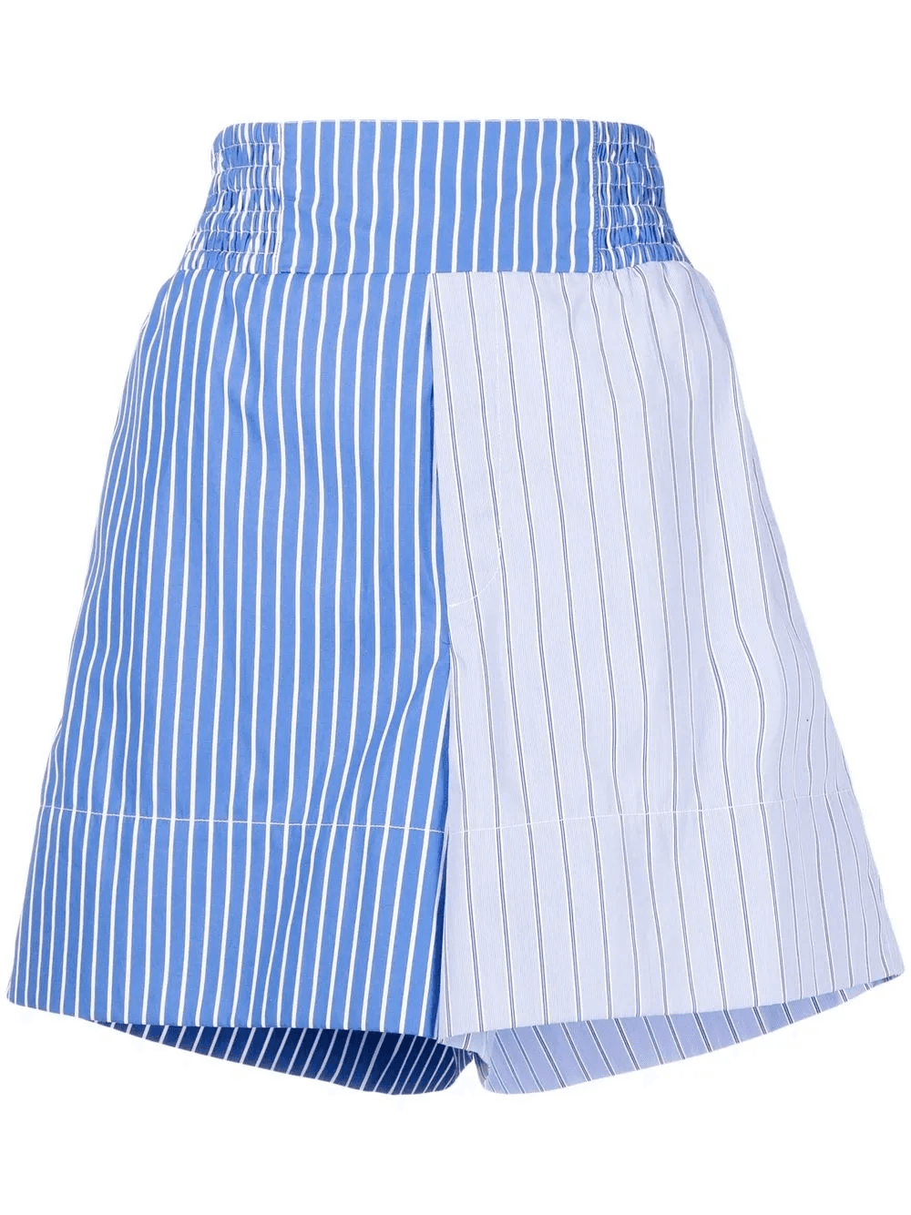 two-tone striped cotton shorts - Image 1
