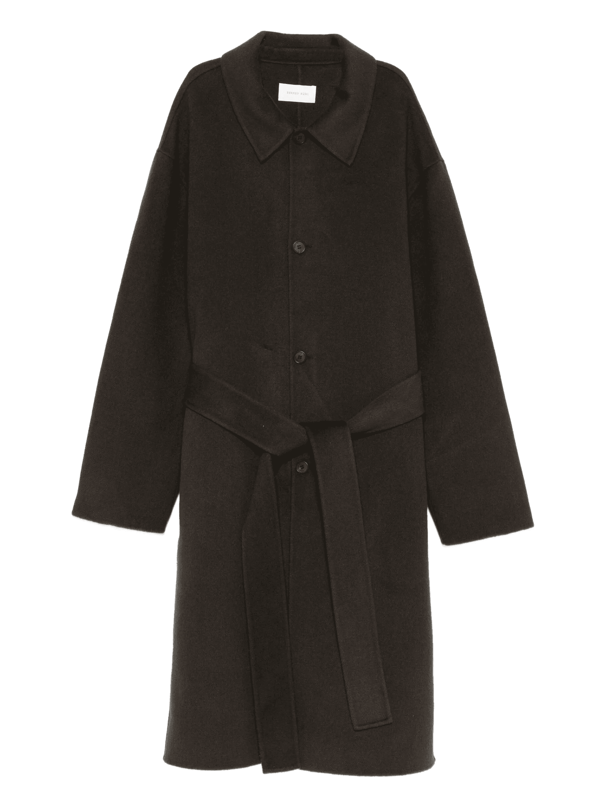belted single-breasted coat - Image 1
