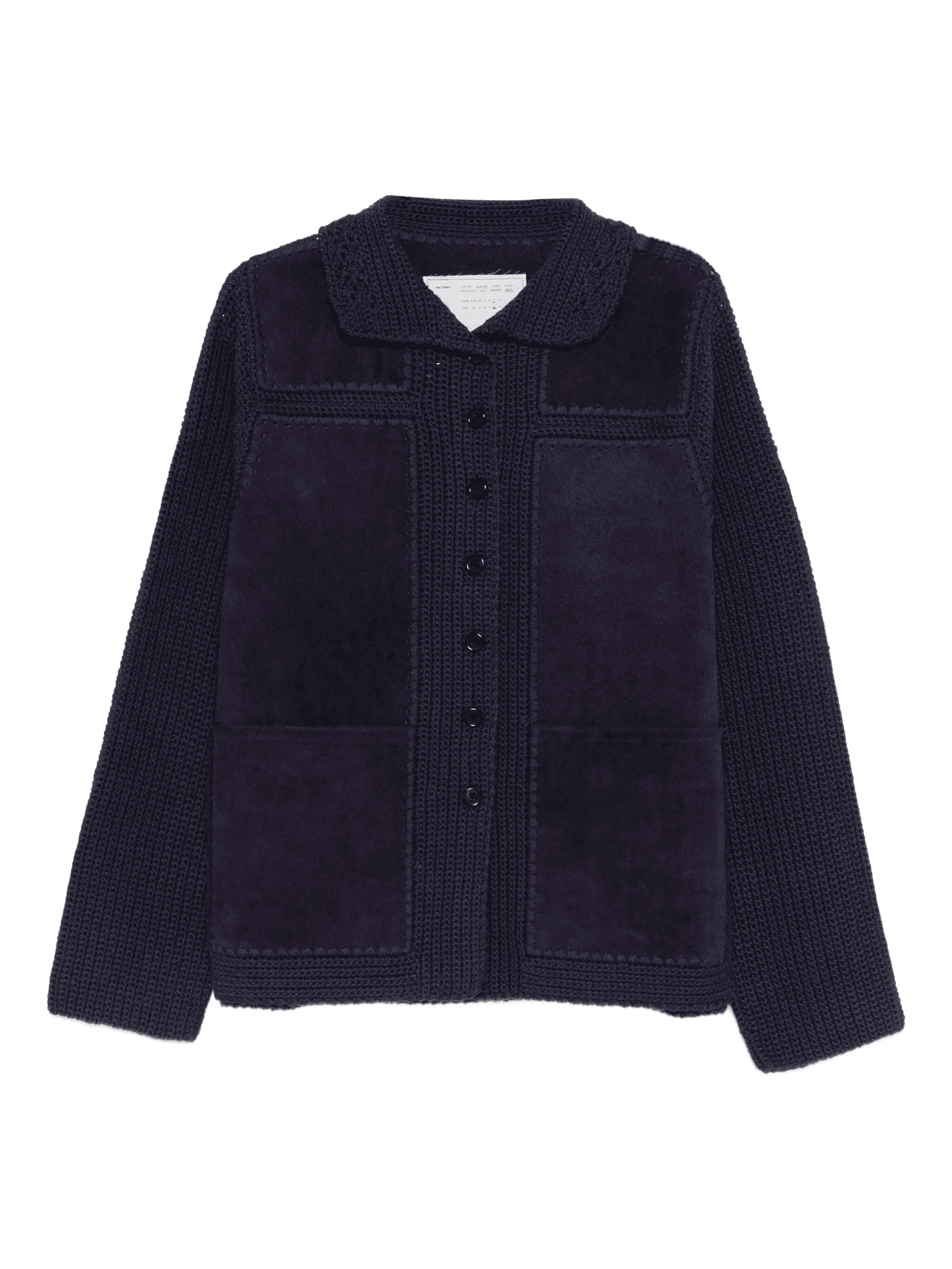 button-fastening crochet cardigan - Image 1