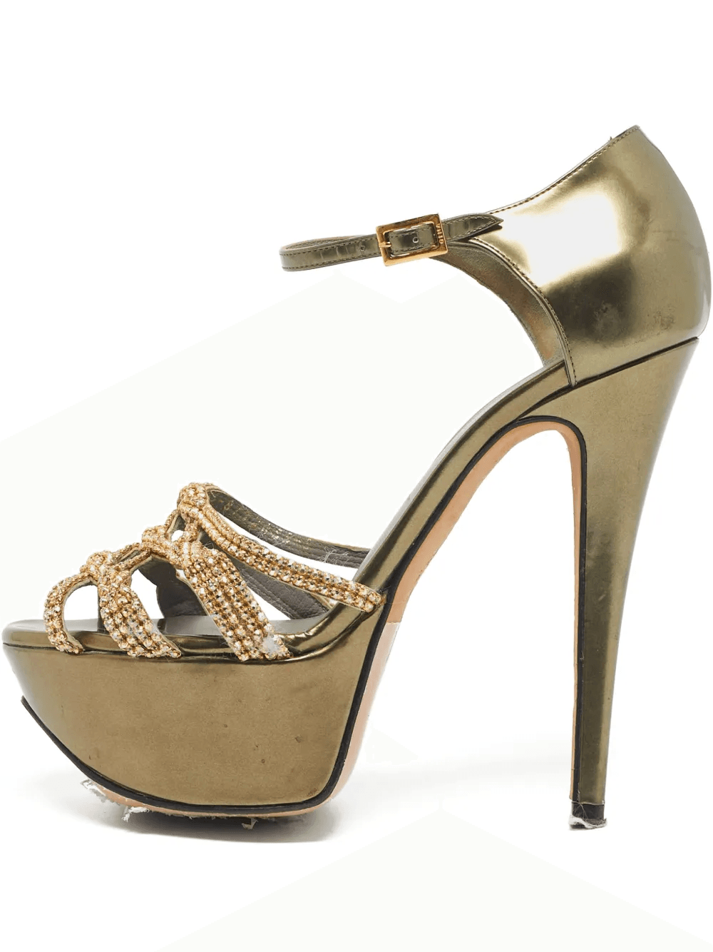 crystal platform sandals - Image 1