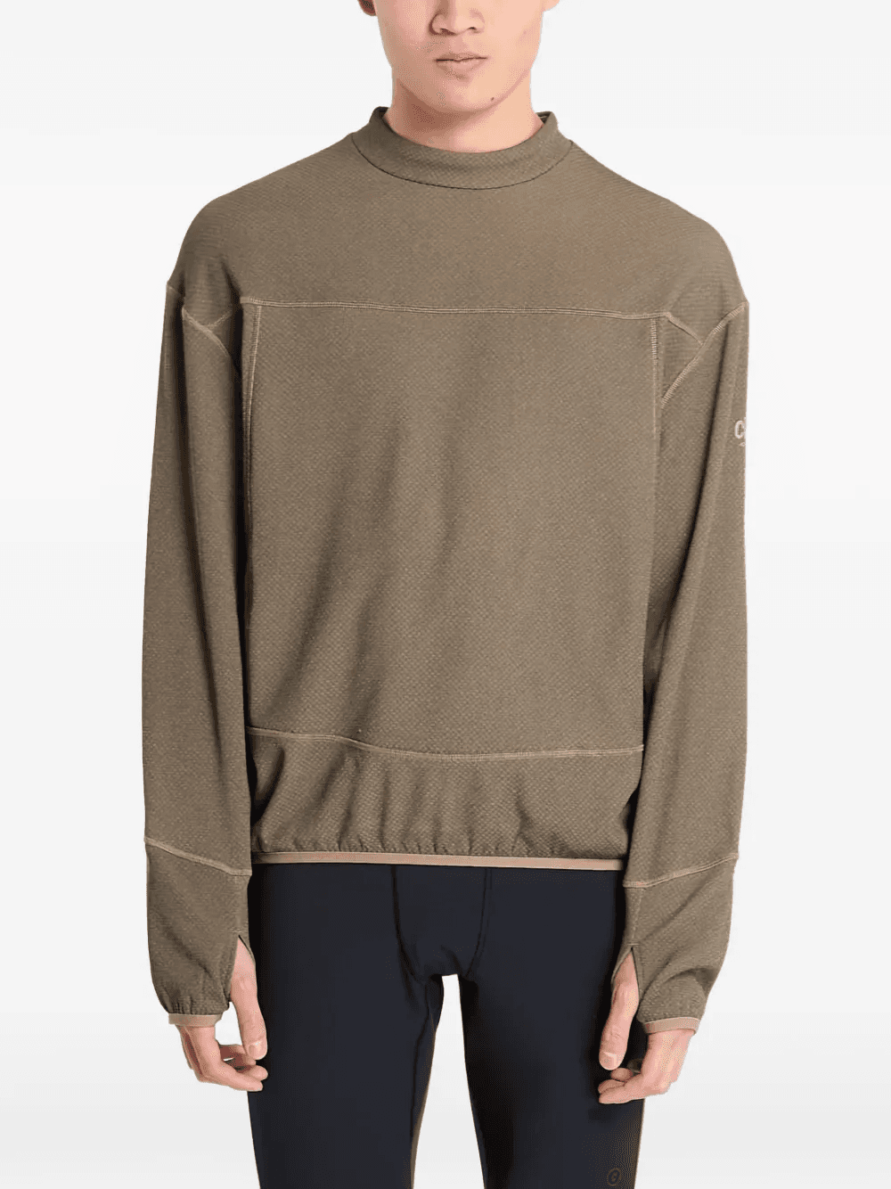 textured long-sleeved performance sweatshirt - Image 1