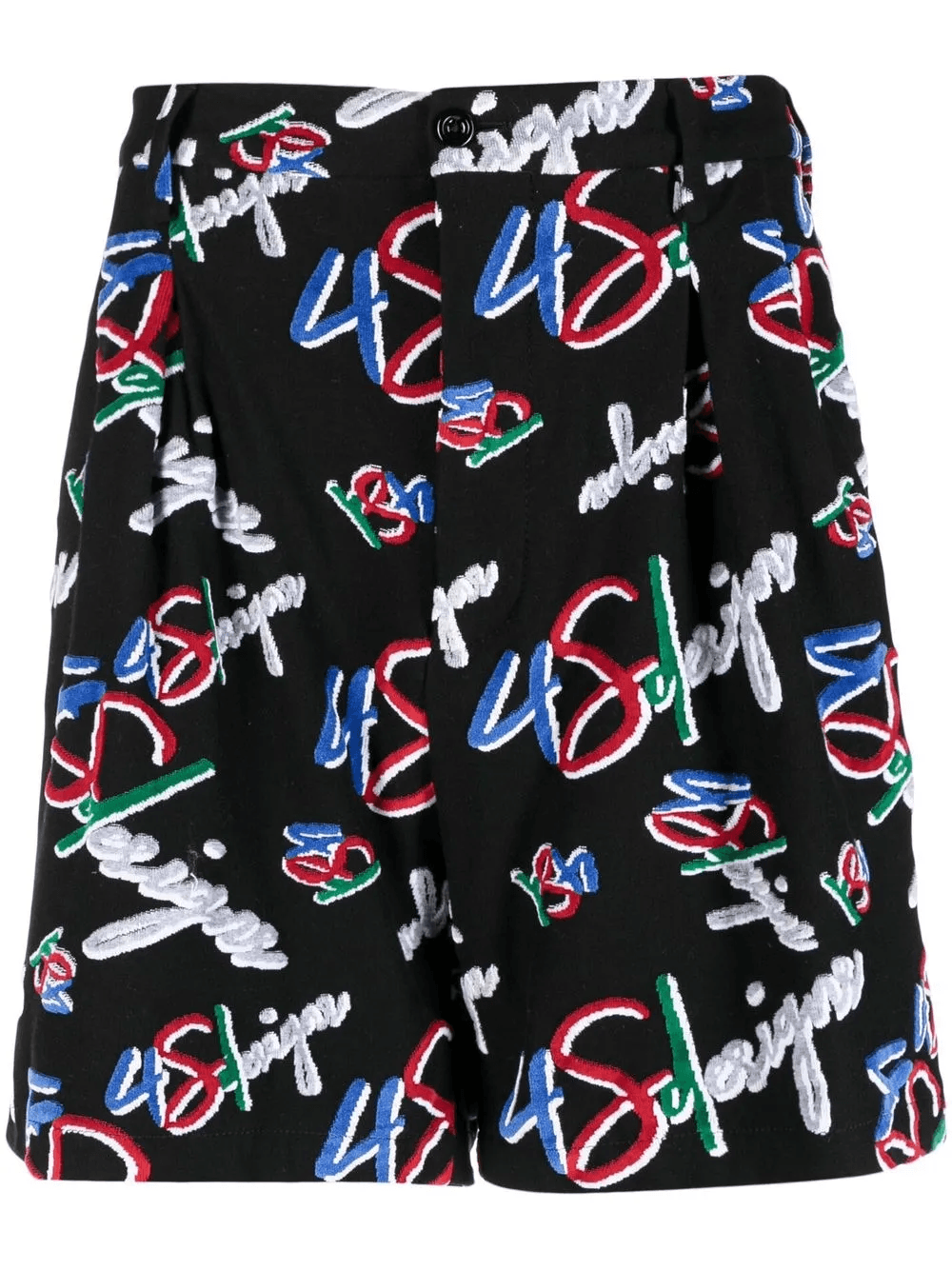 logo-print velvet-effect shorts - Image 1