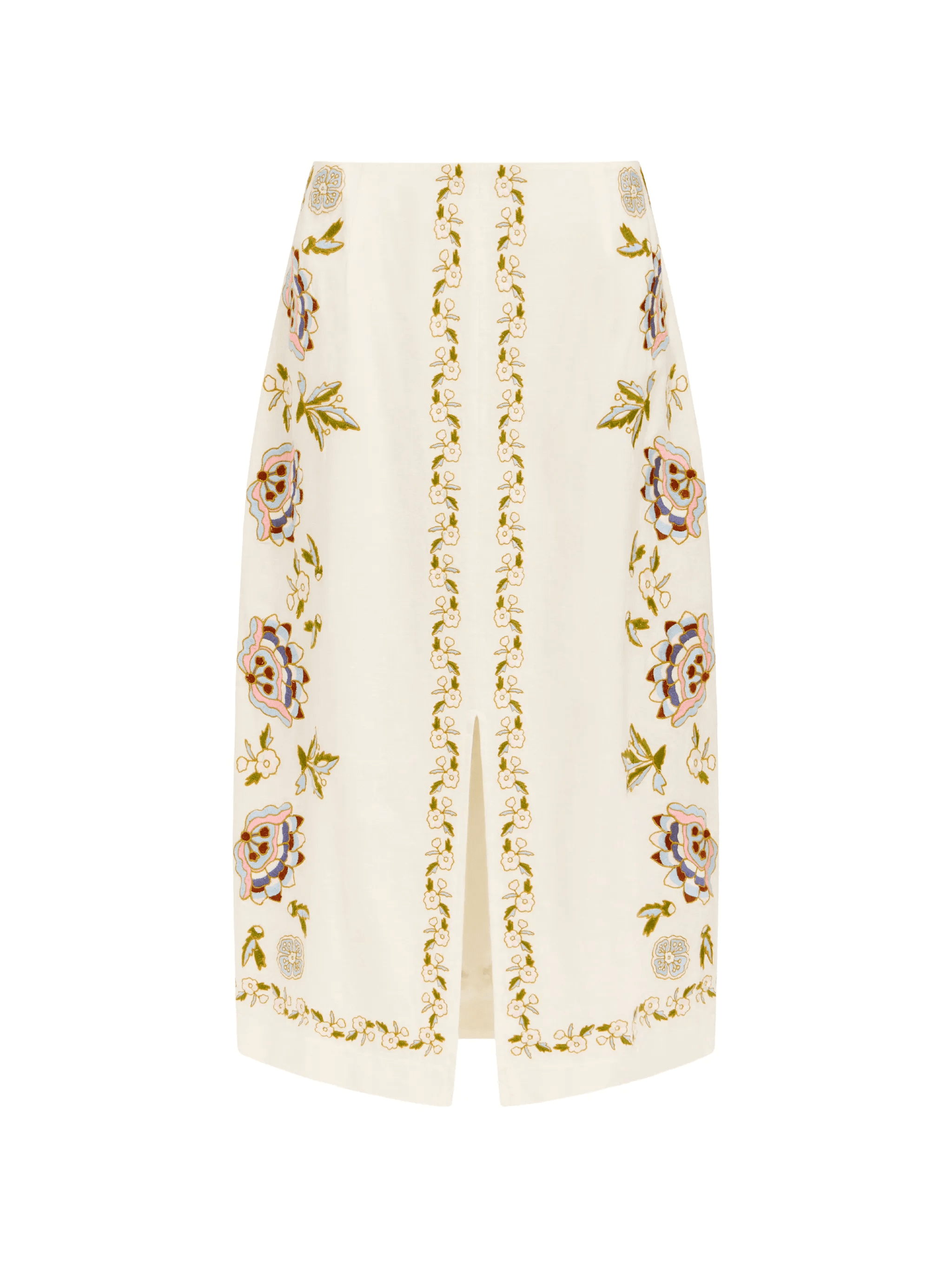 Meara floral-print slit skirt - Image 1