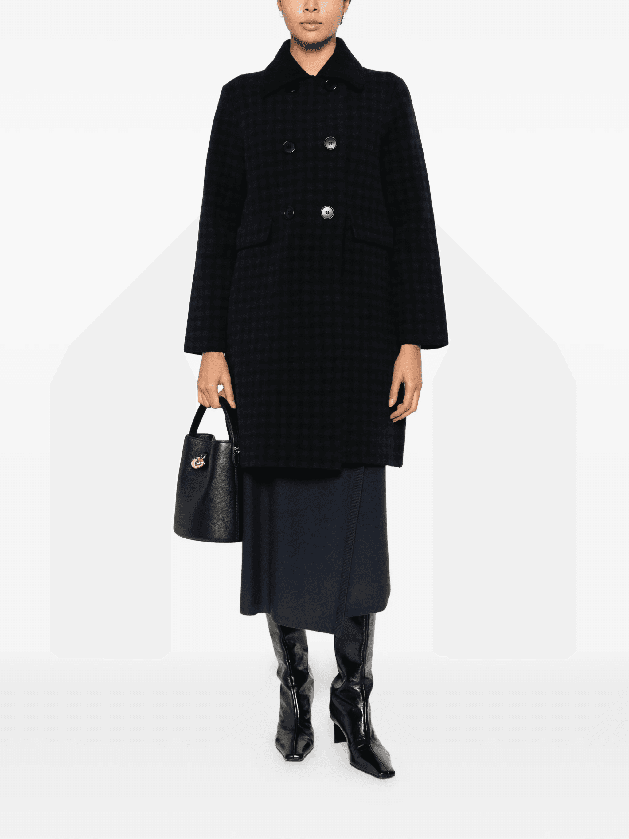 check double-breasted coat - Image 1