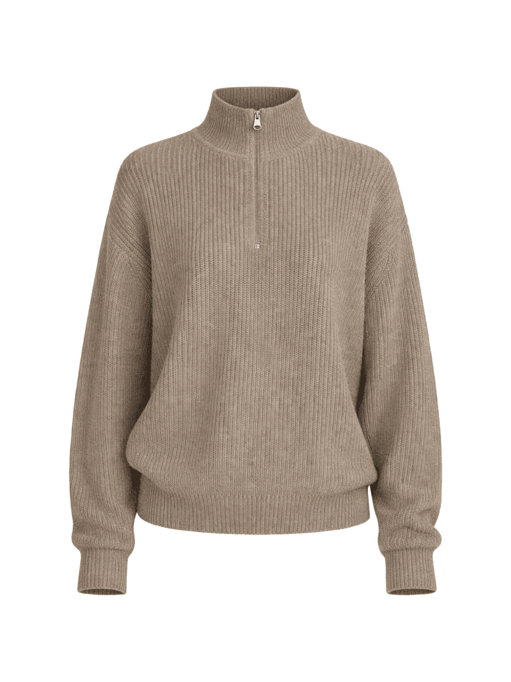 ribbed half-zip sweater - Image 1