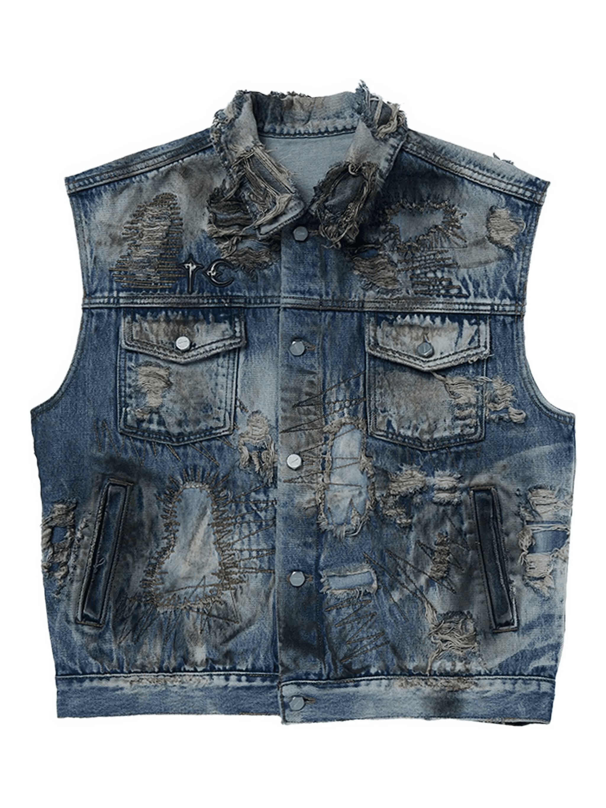 distressed gilet - Image 1