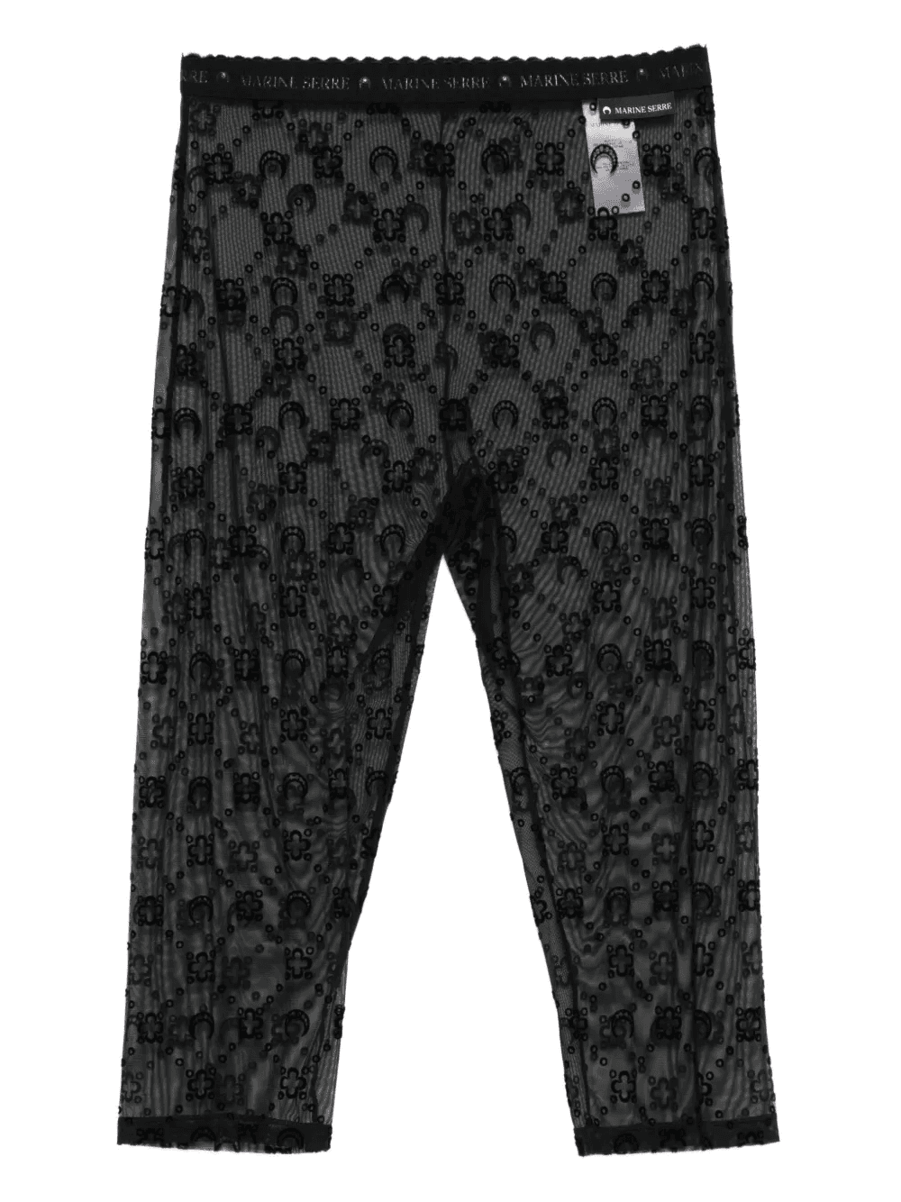 moon-embellished mesh shorts - Image 1