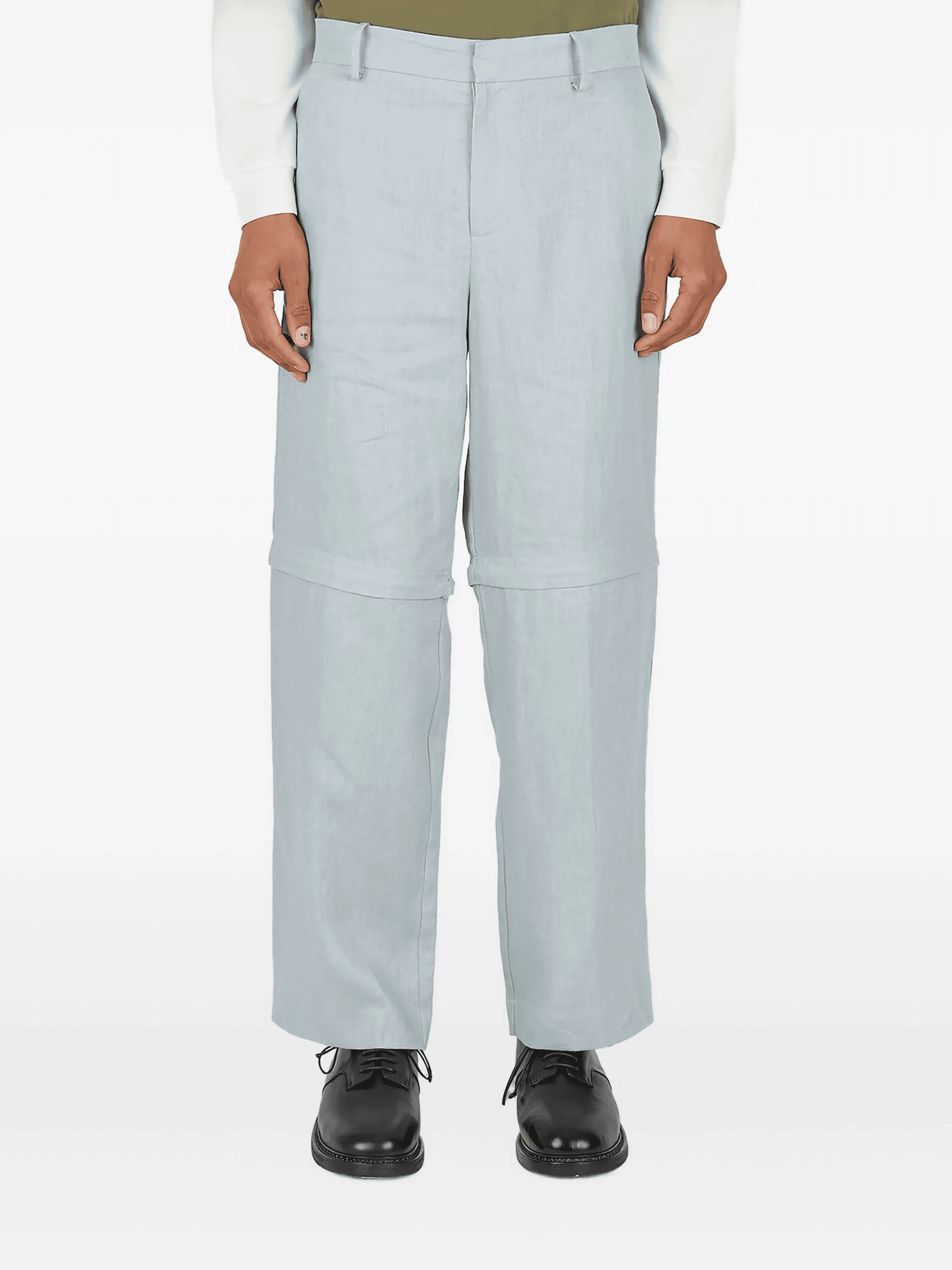 detachable-panel linen trousers - Image 1