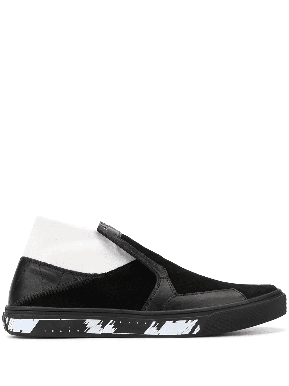 contrast panel perforated sneakers - Image 1