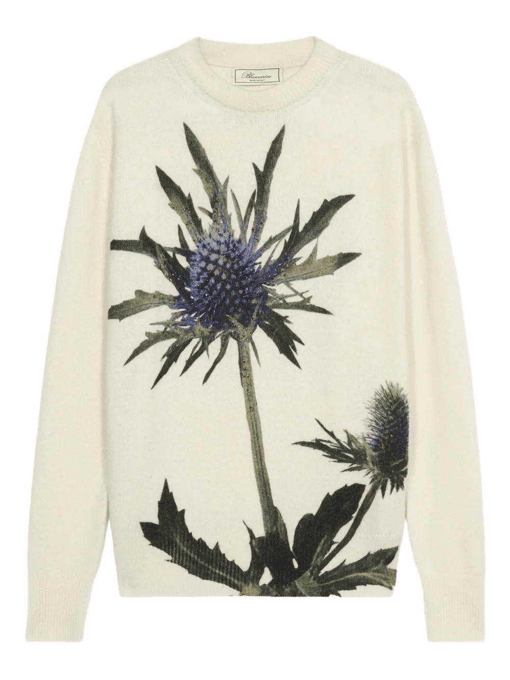 floral-motif crew-neck sweater - Image 1
