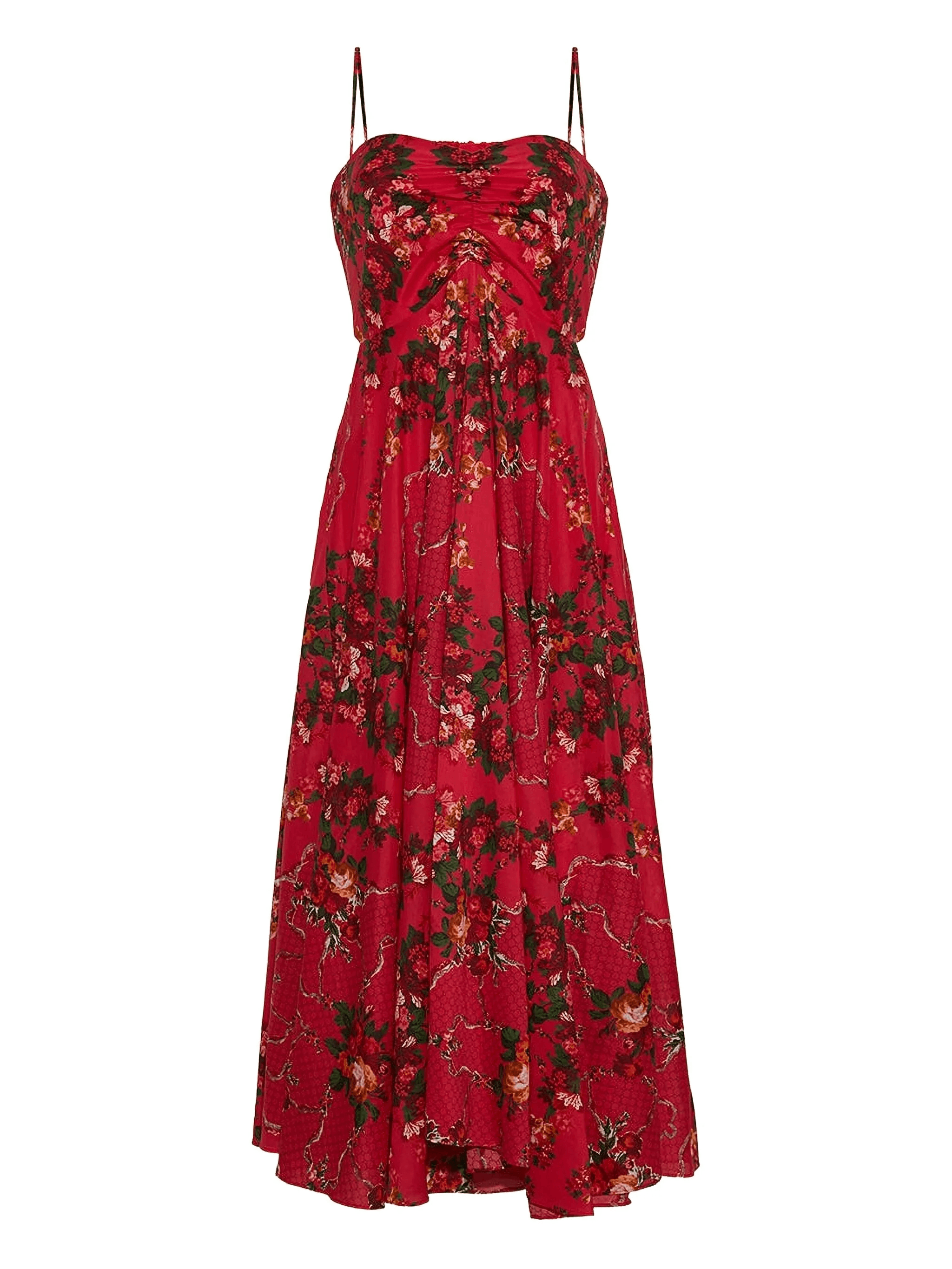 floral-print gathered dress - Image 1
