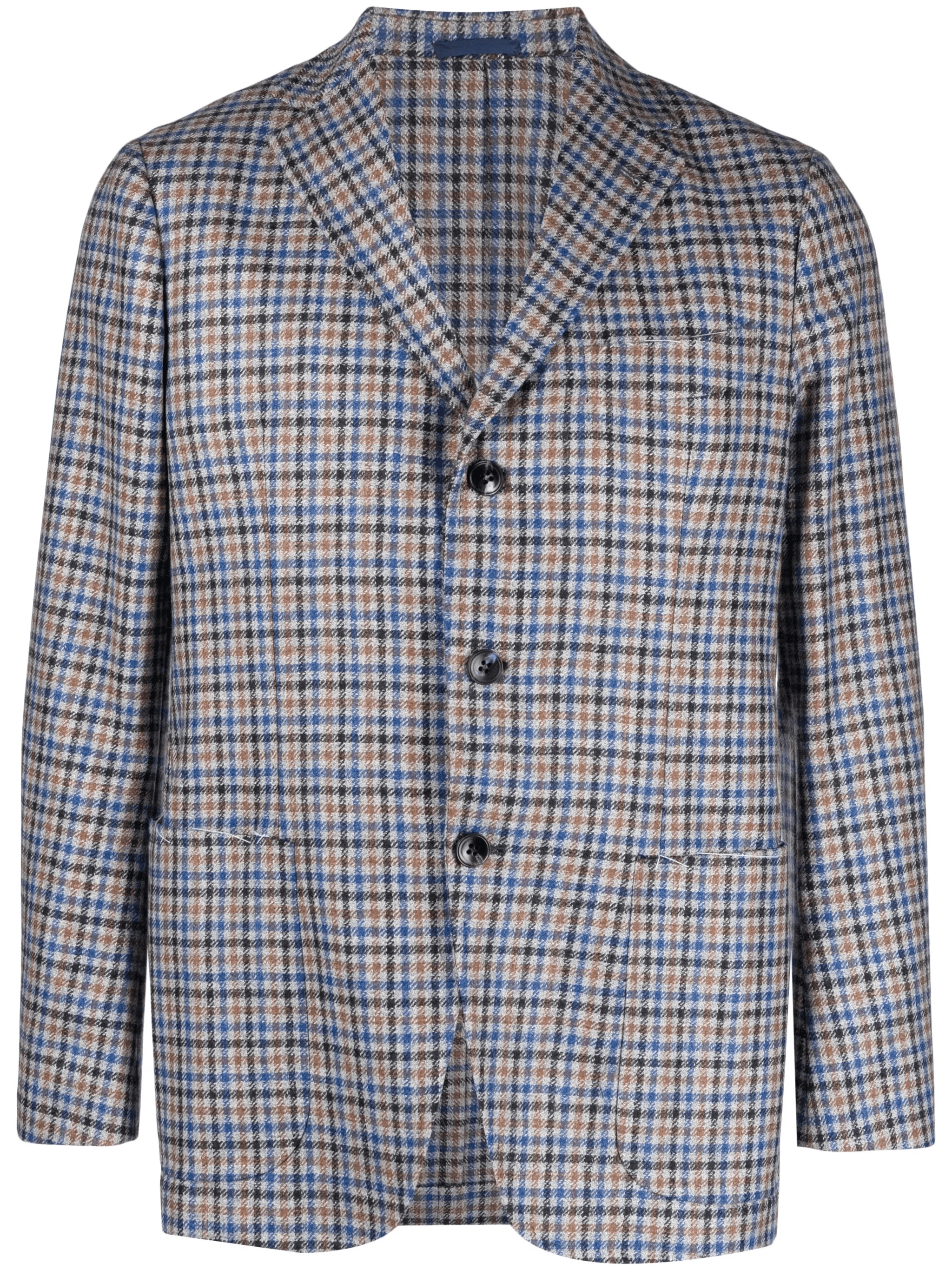 plaid-check single-breasted blazer - Image 1