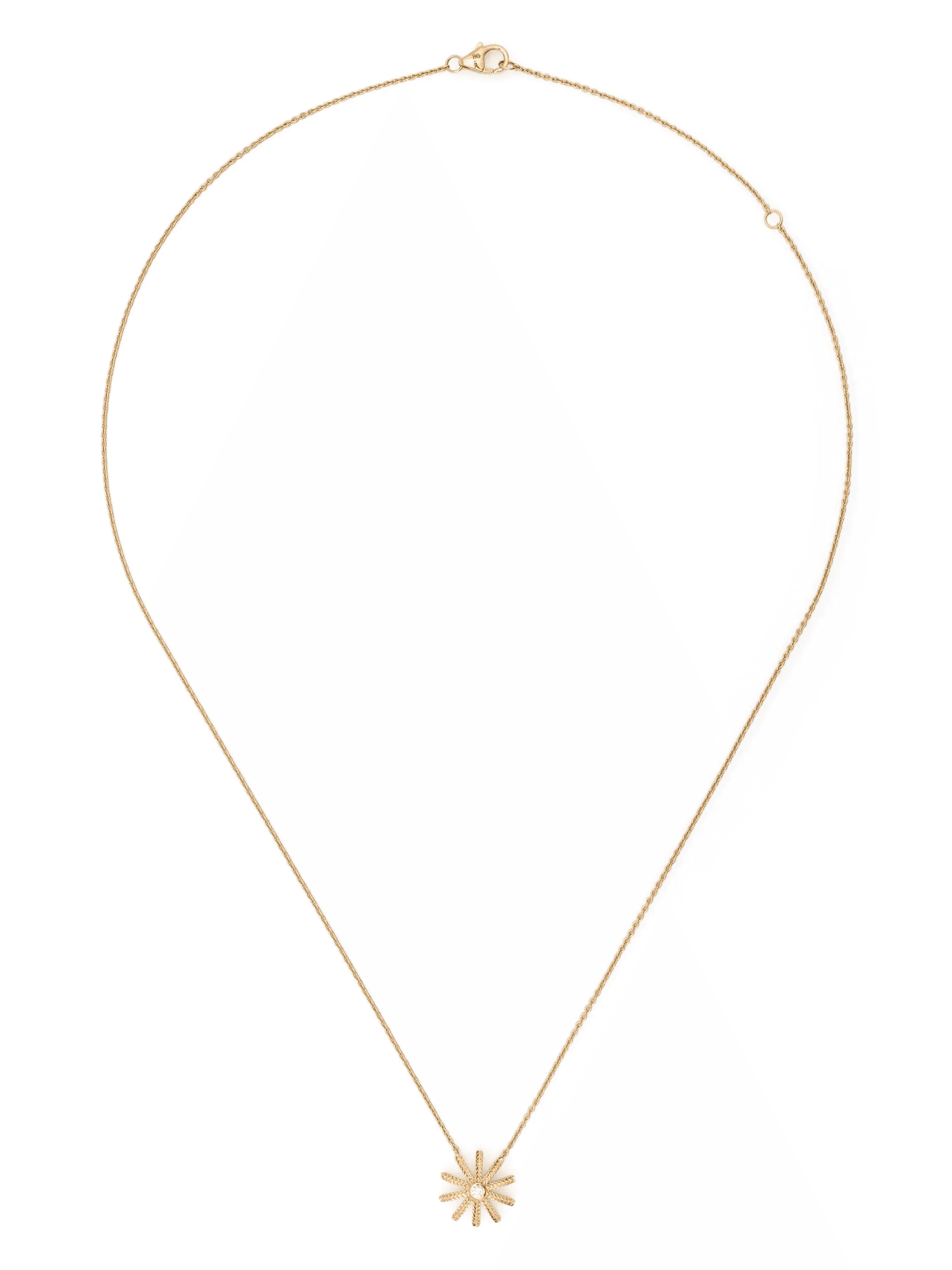 18kt yellow gold Tiny Sunflower diamond pendant necklace - Image 1