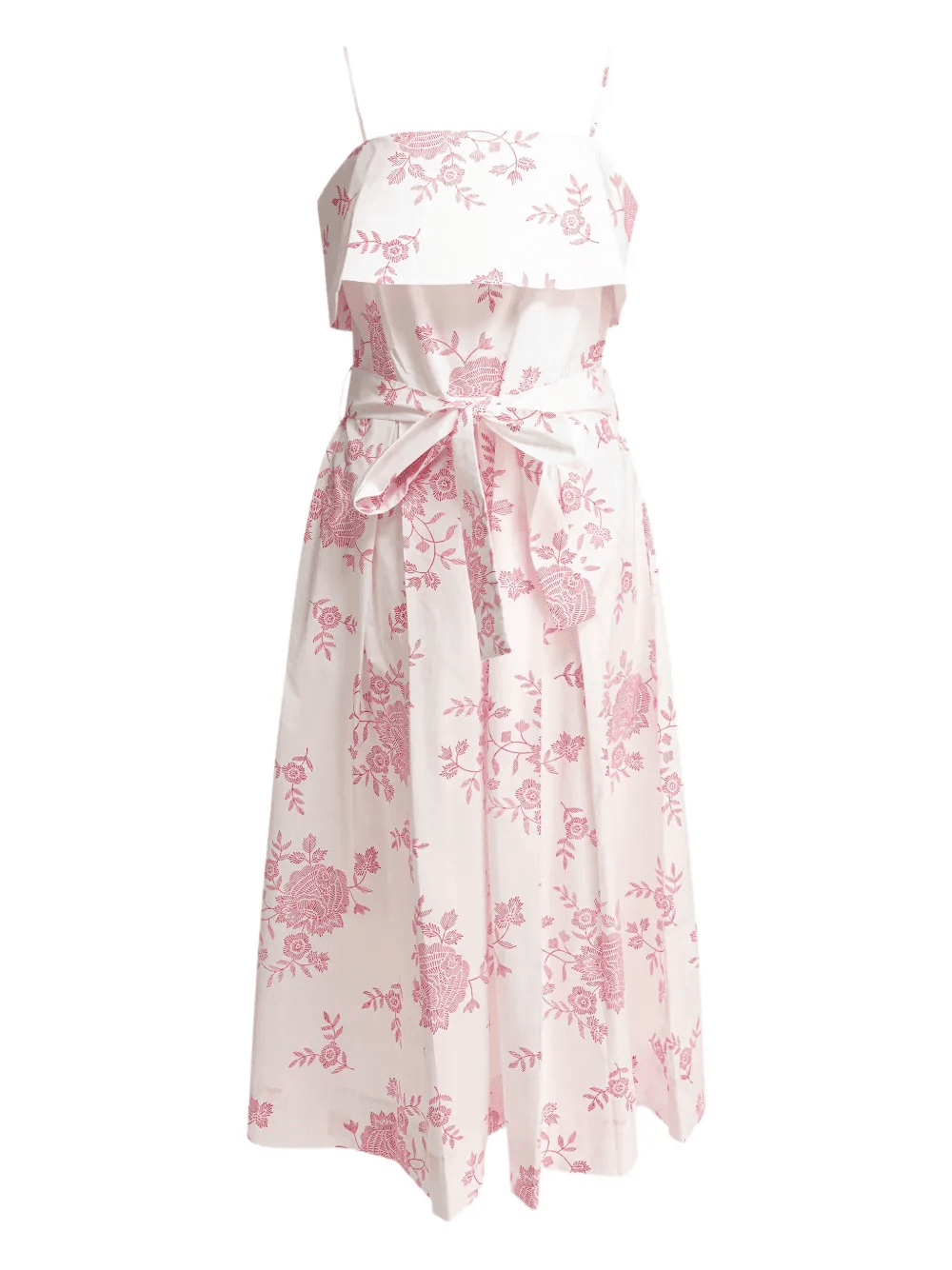 floral-print belted midi dress - Image 1