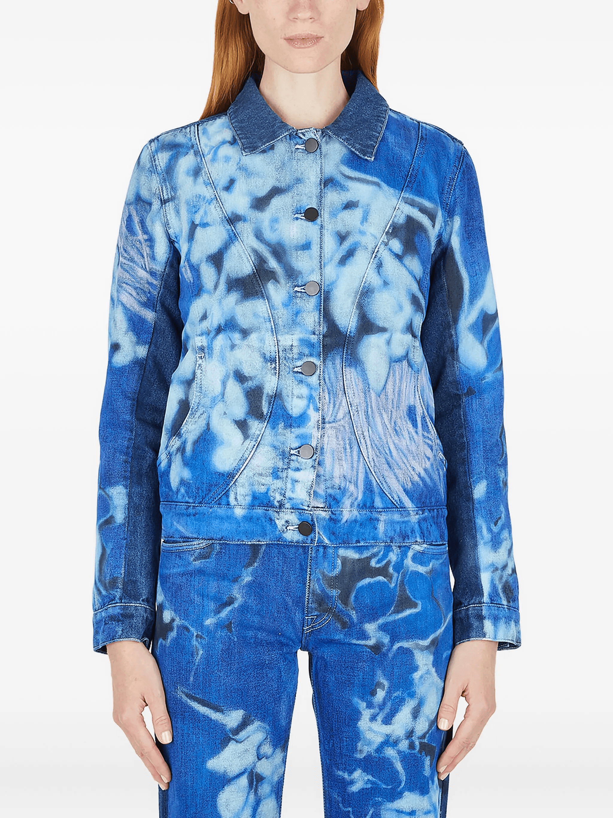 graphic-motif denim jacket - Image 1