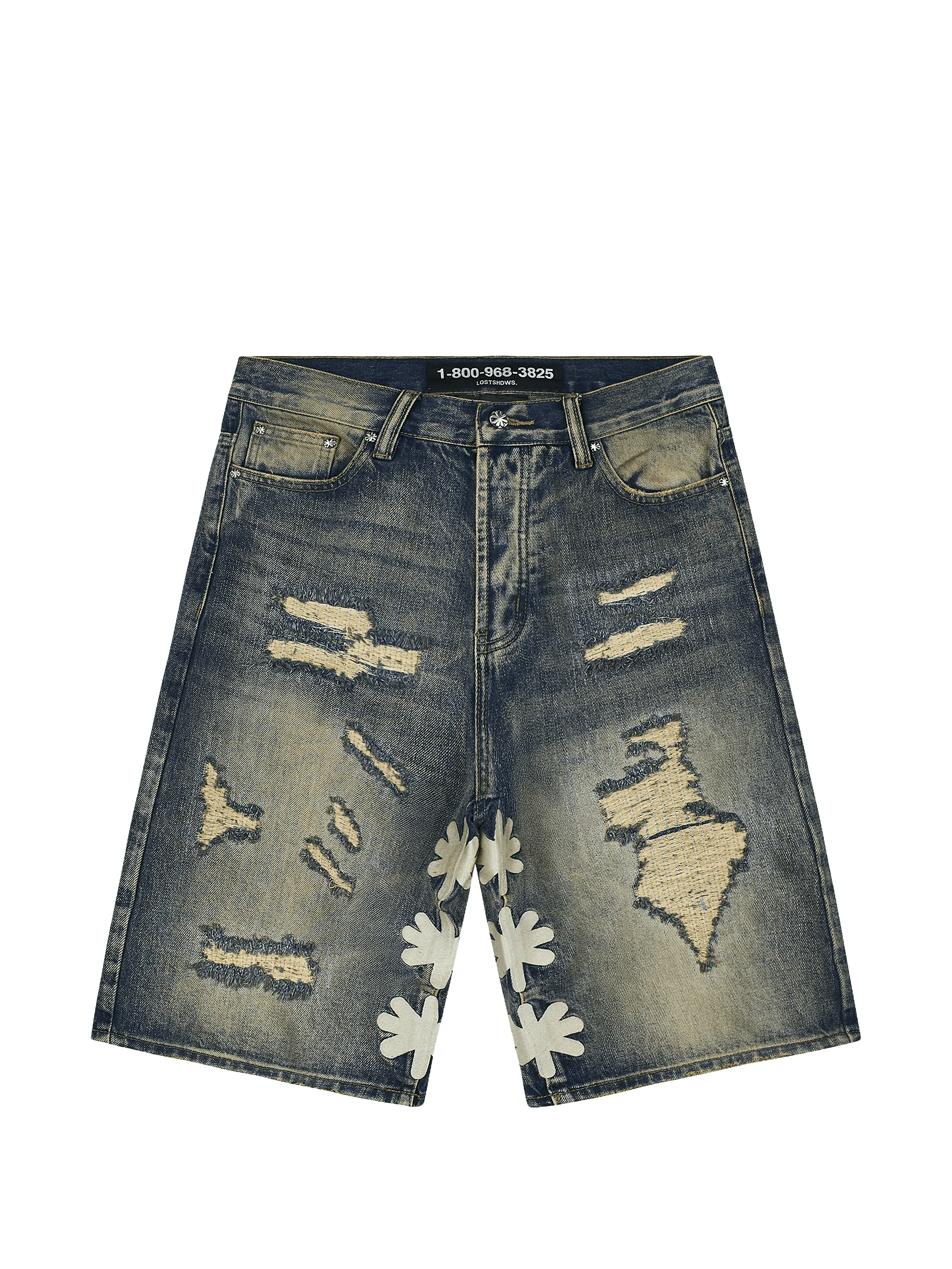 distressed-details shorts - Image 1