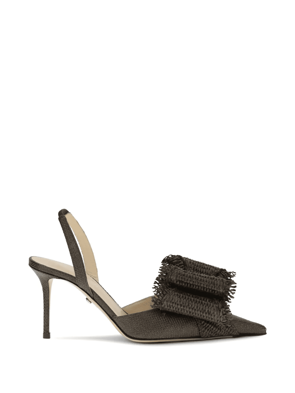 raffia fringed slingback sandals - Image 1