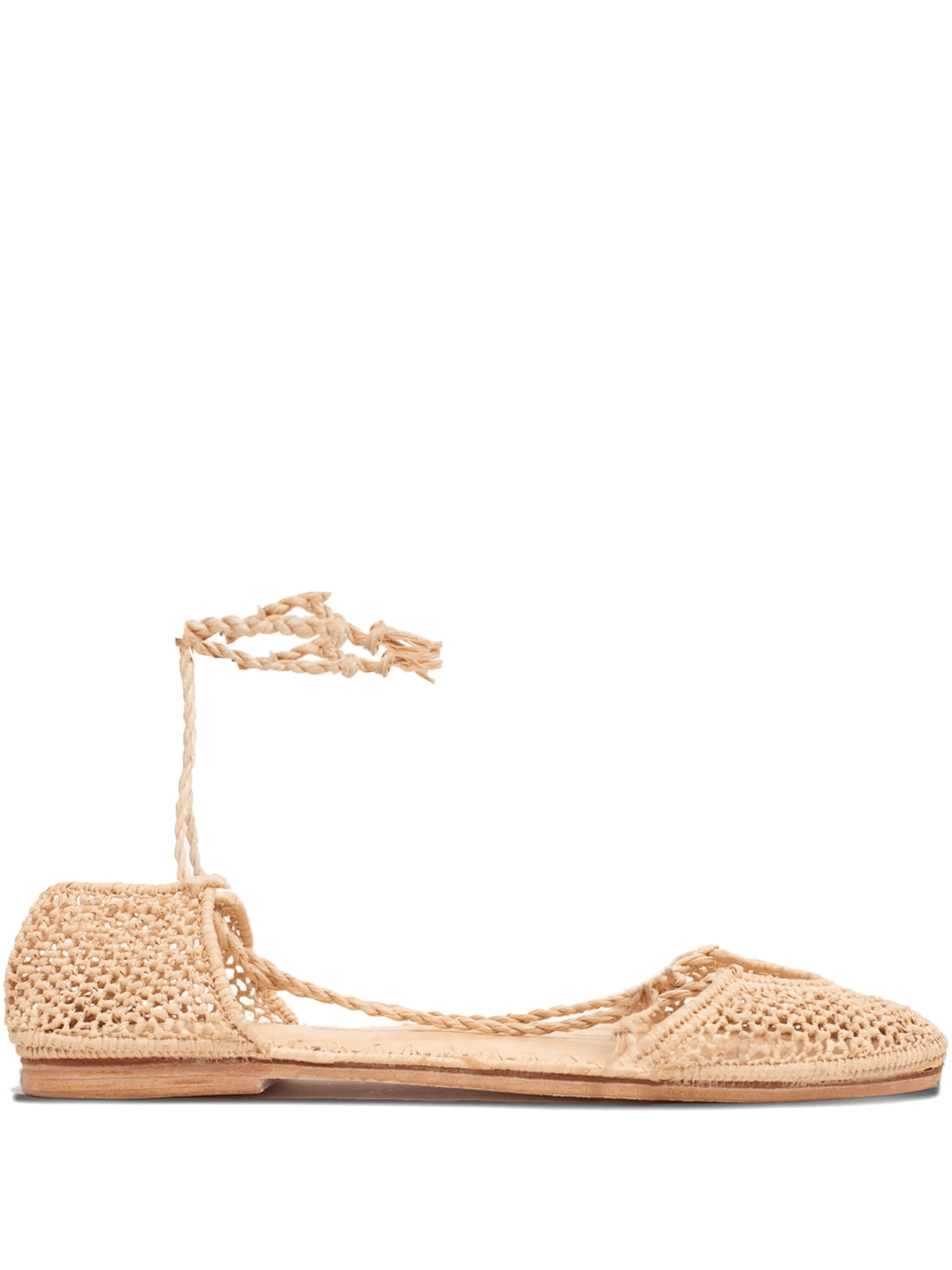 raffia-crochet ballet flats - Image 1
