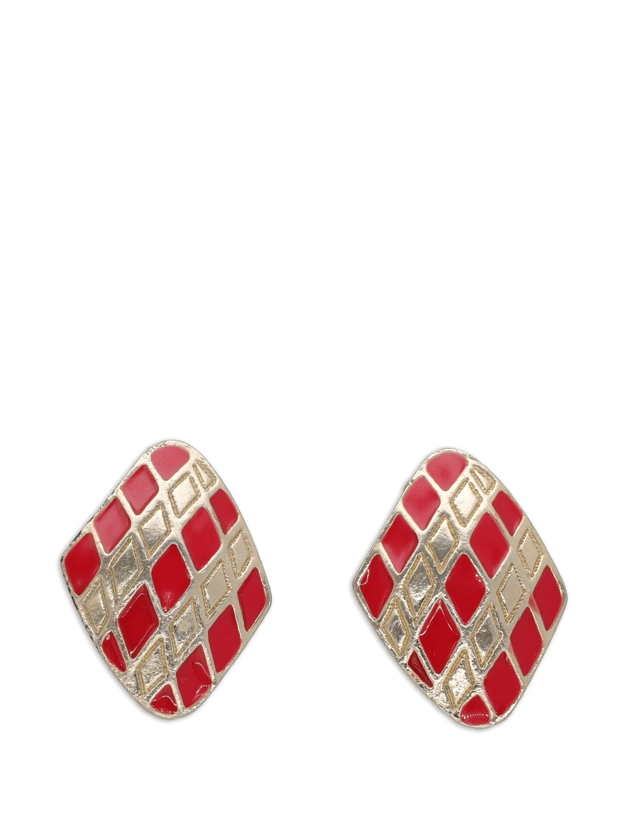 1970s Rhomboid clip-on earrings - Image 1