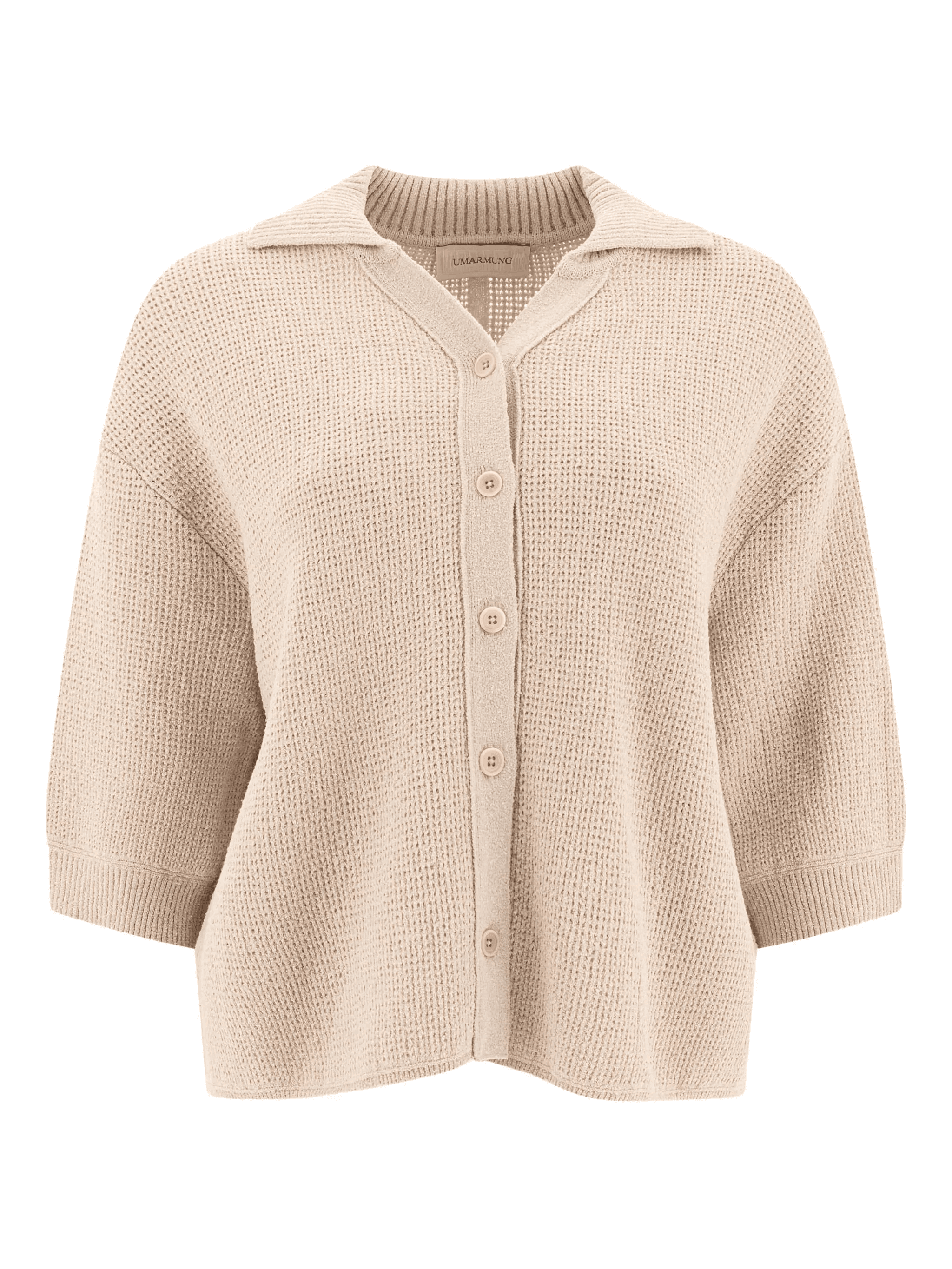 button three-quarter-sleeves cardigan - Image 1