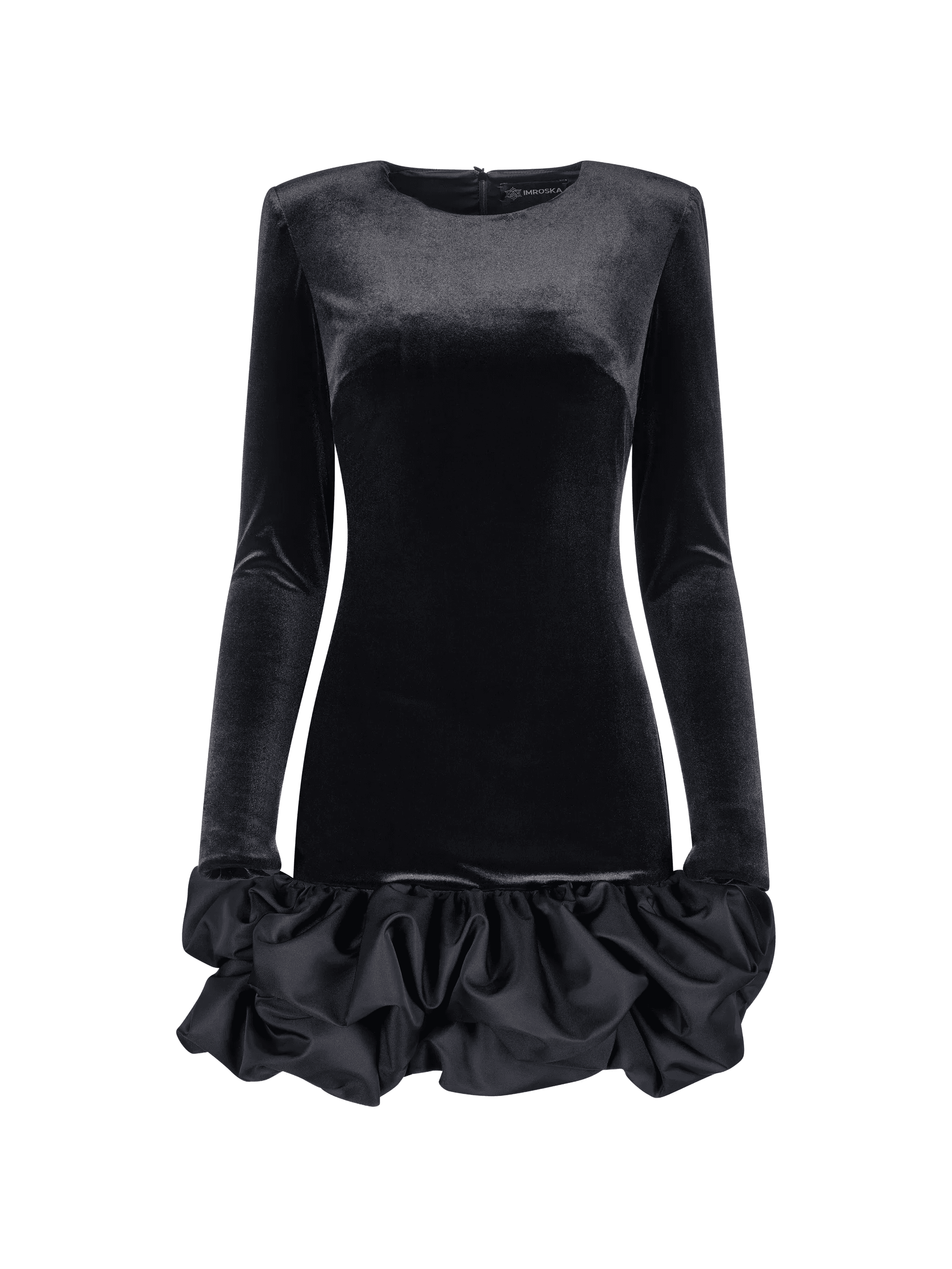 velvet ruffled mini dress - Image 1