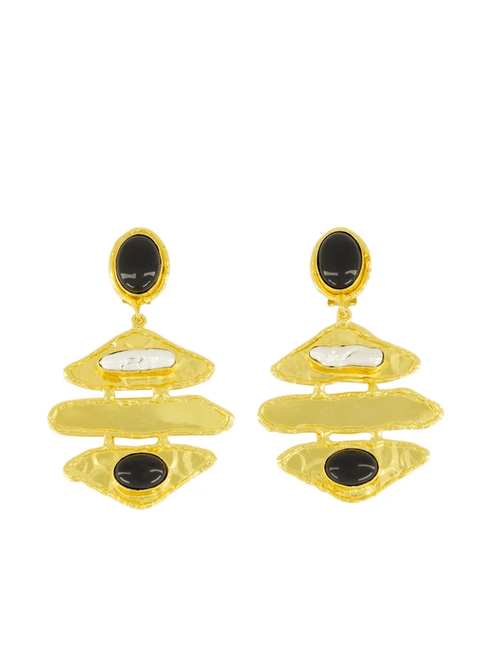 Brutalist onyx-detail earrings - Image 1