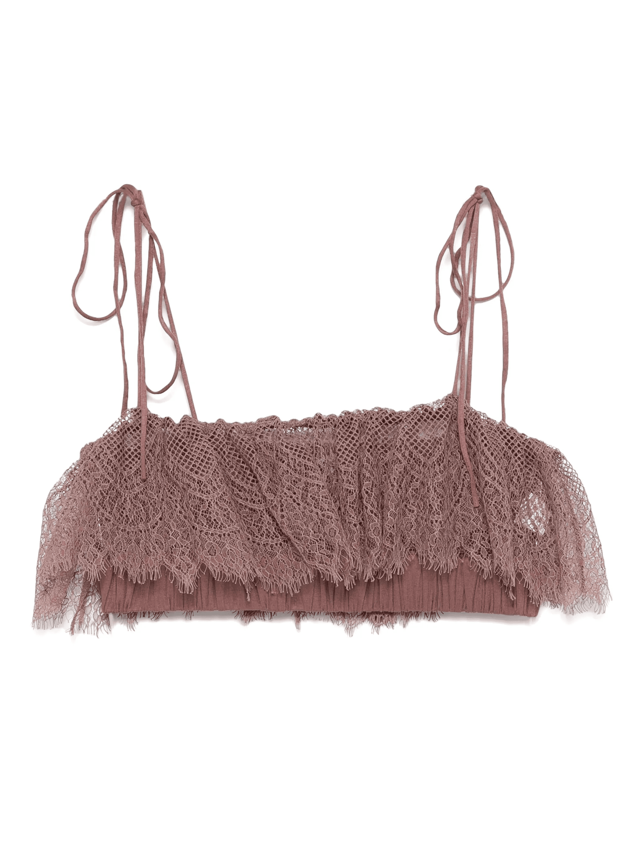 lace-trimmed crop top - Image 1