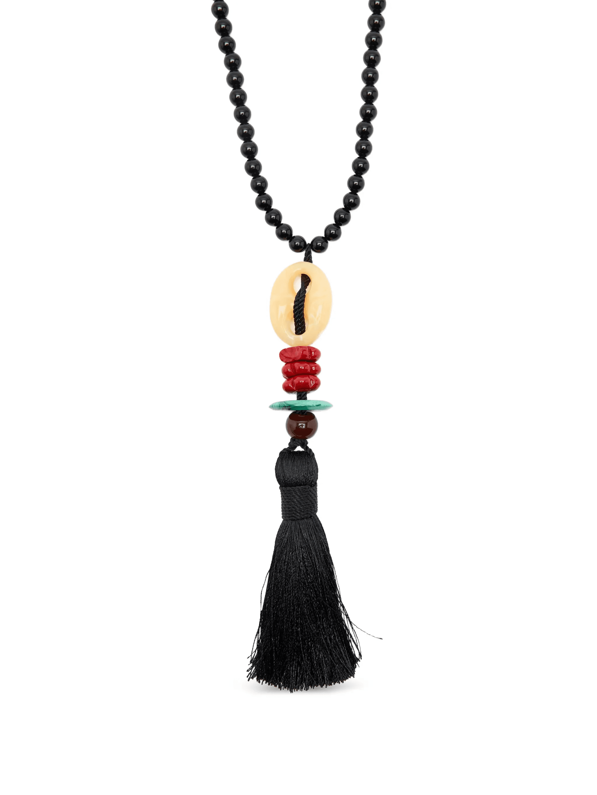 tassel-pendant beaded necklace - Image 1