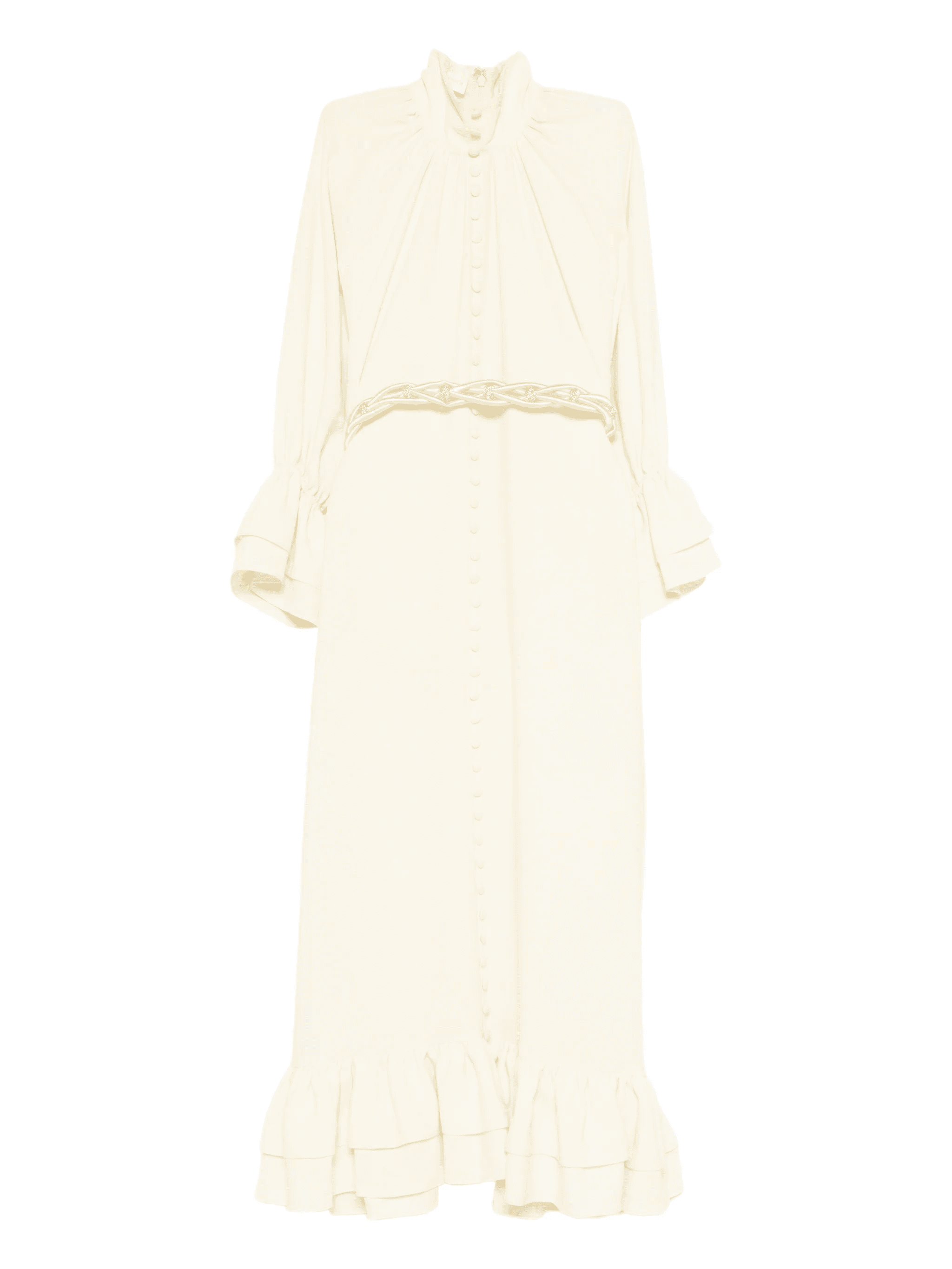 ruffled belted midi dress - Image 1