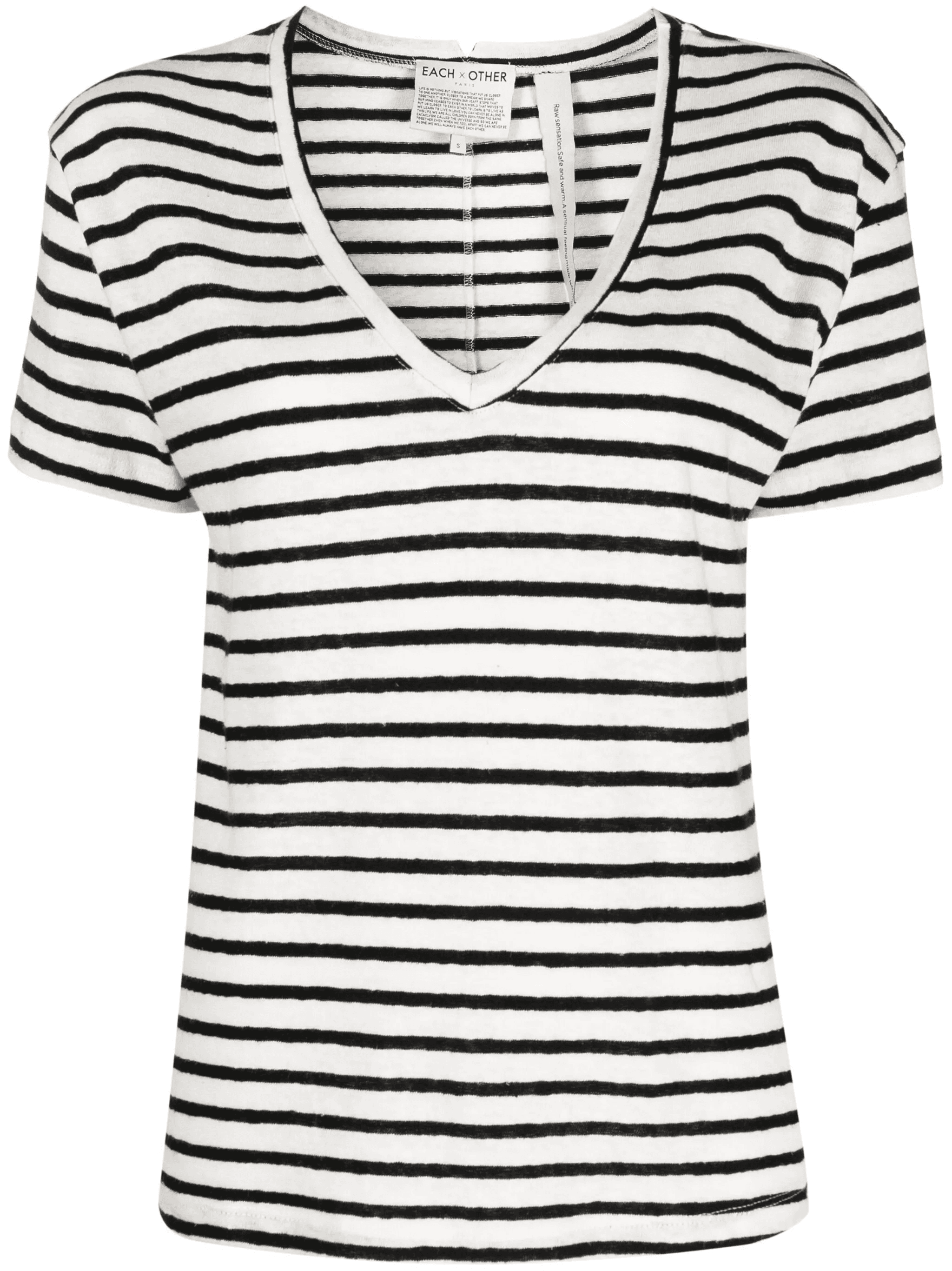 striped V-neck T-shirt - Image 1