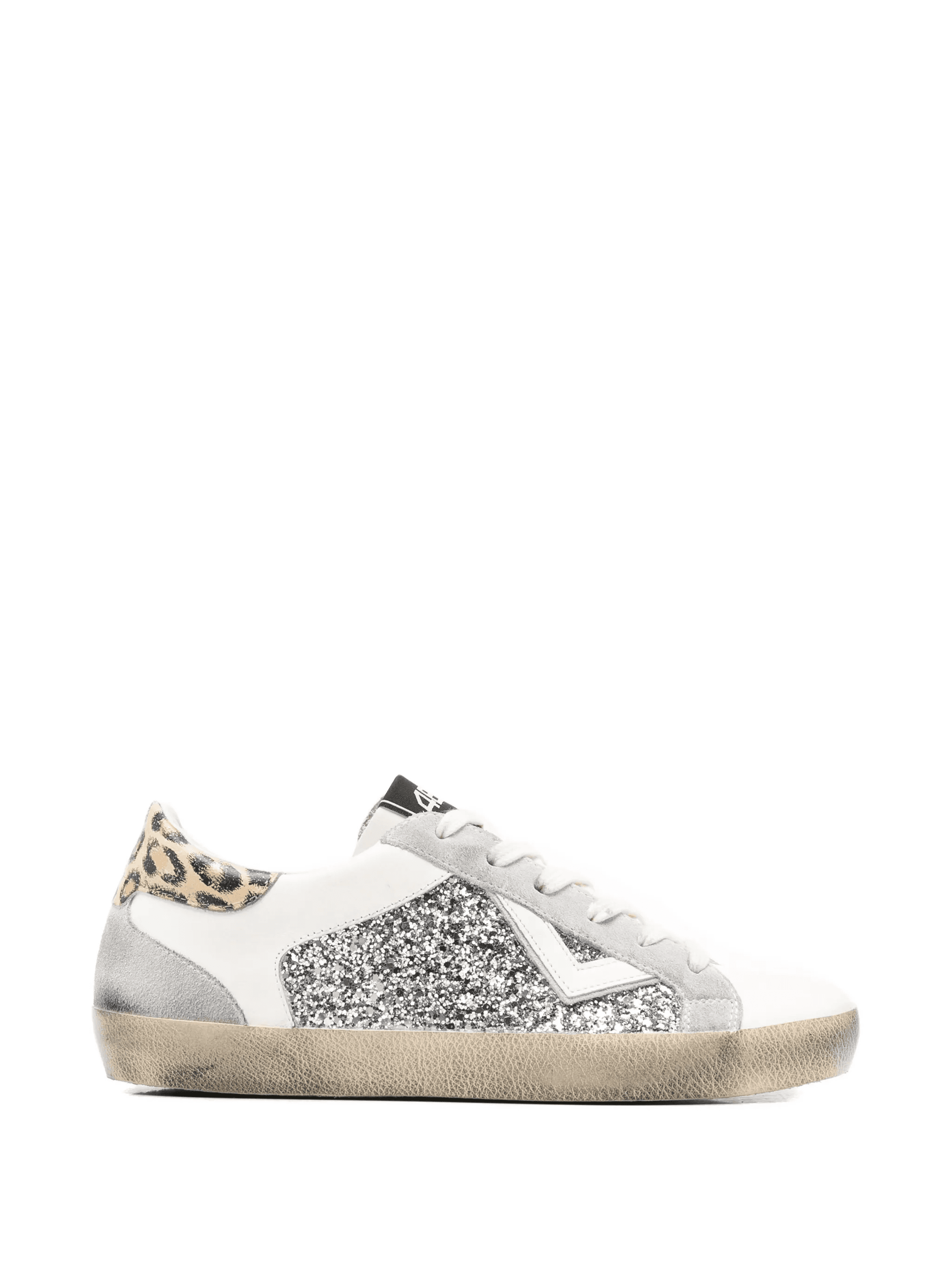 Suprime glitter-embellished leopard-print sneakers - Image 1