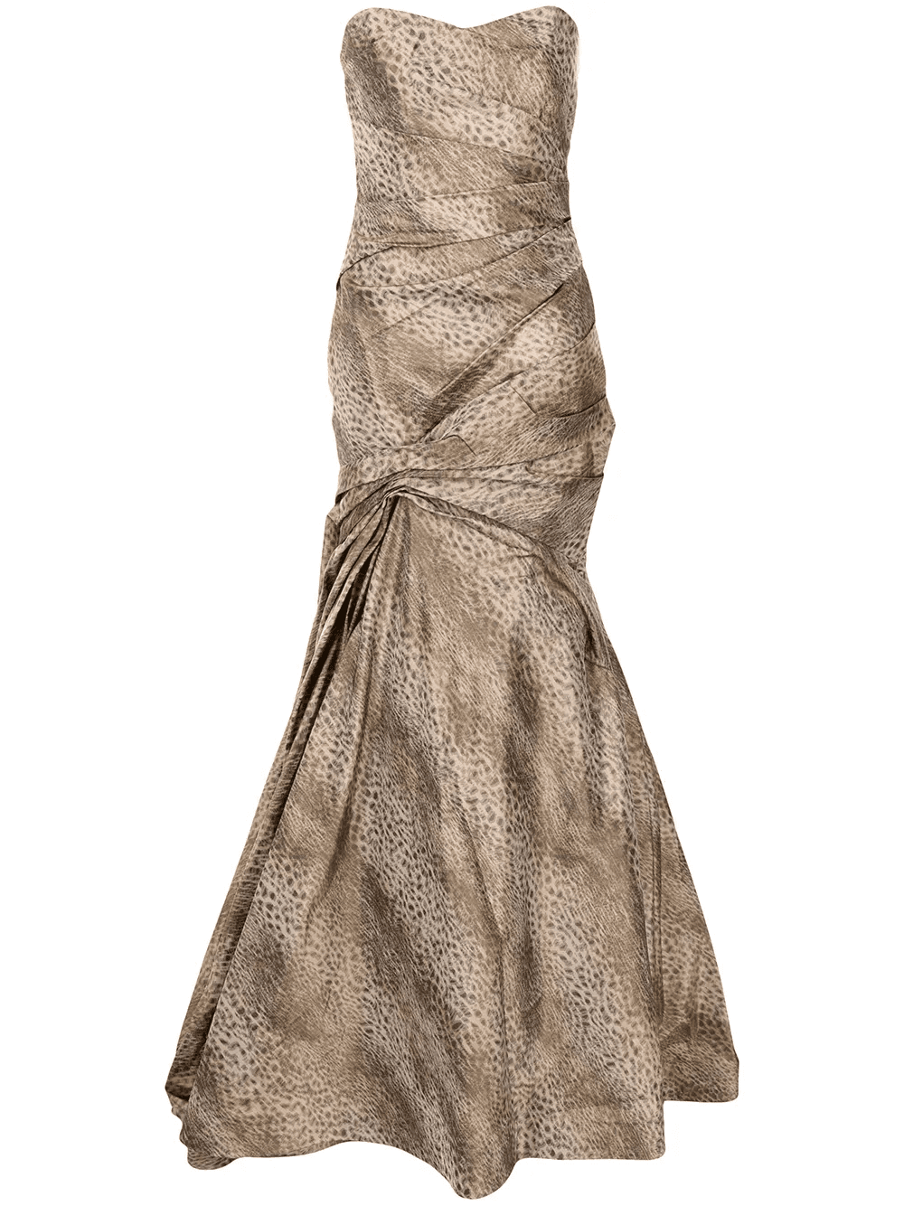 sleeveless cheetah-print trumpet gown - Image 1