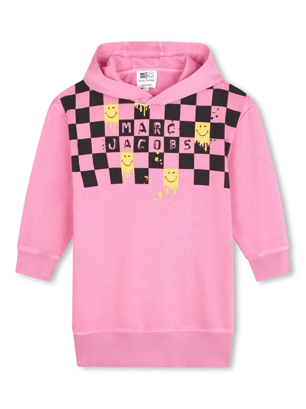 check-print hoodie dress - Image 1