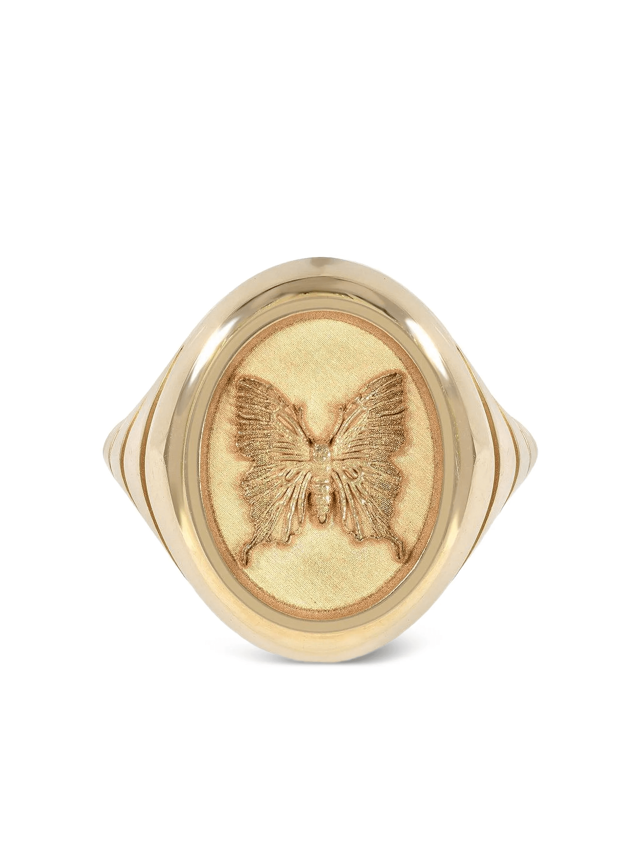 14K yellow gold Grandfather signet ring - Image 1