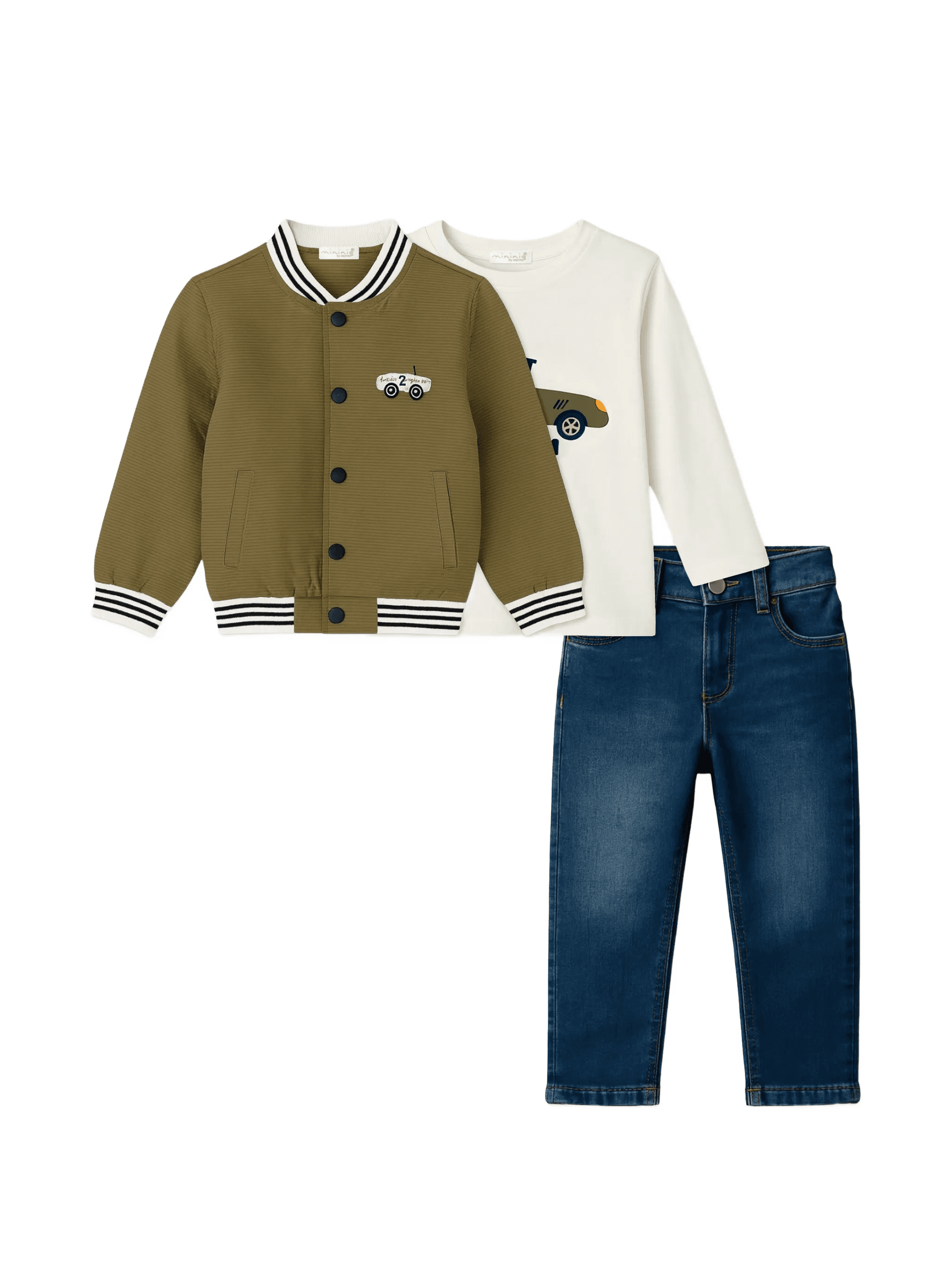 button-fastening trousers set (set of three) - Image 1