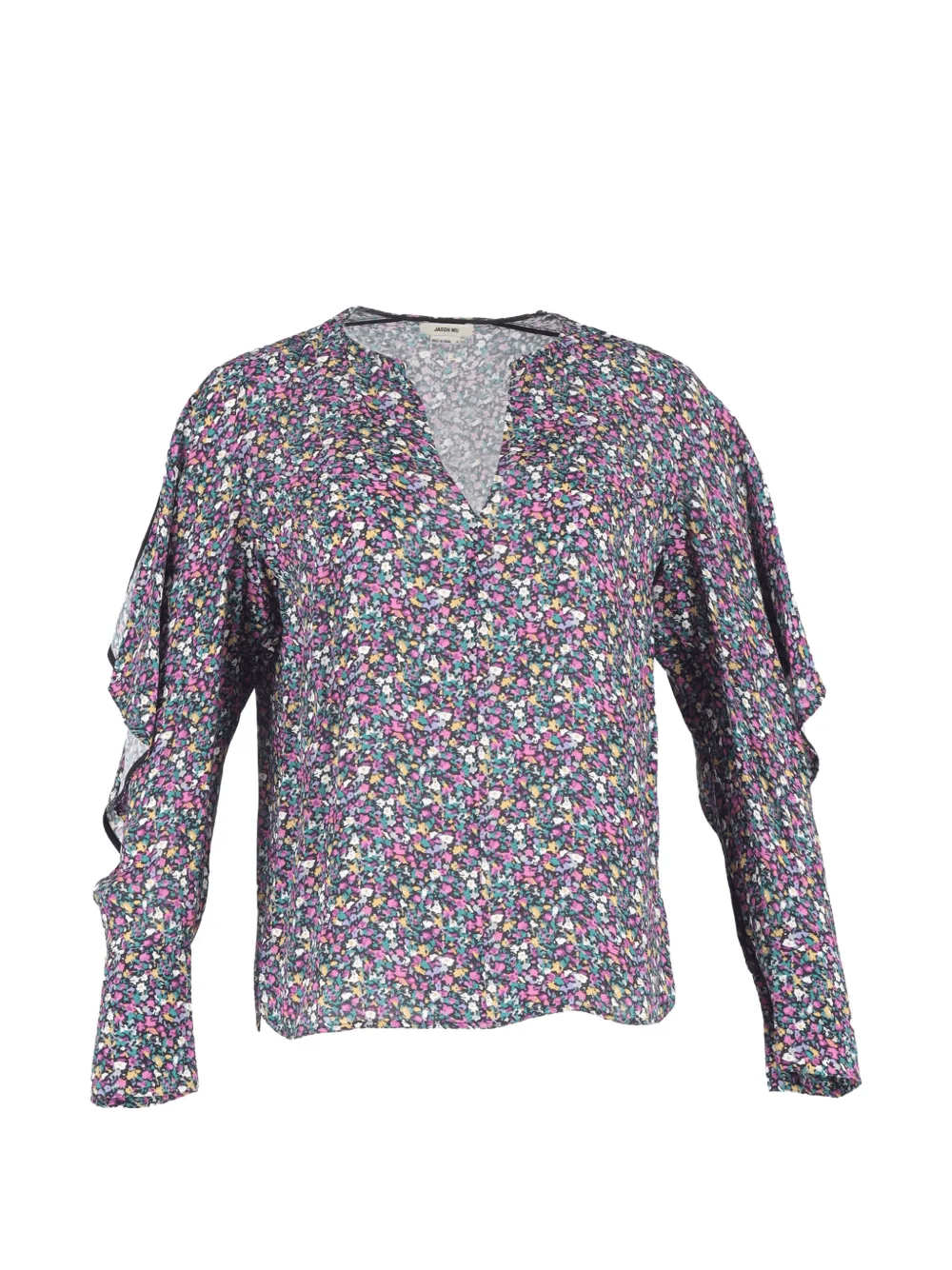 floral-print V-neck blouse - Image 1