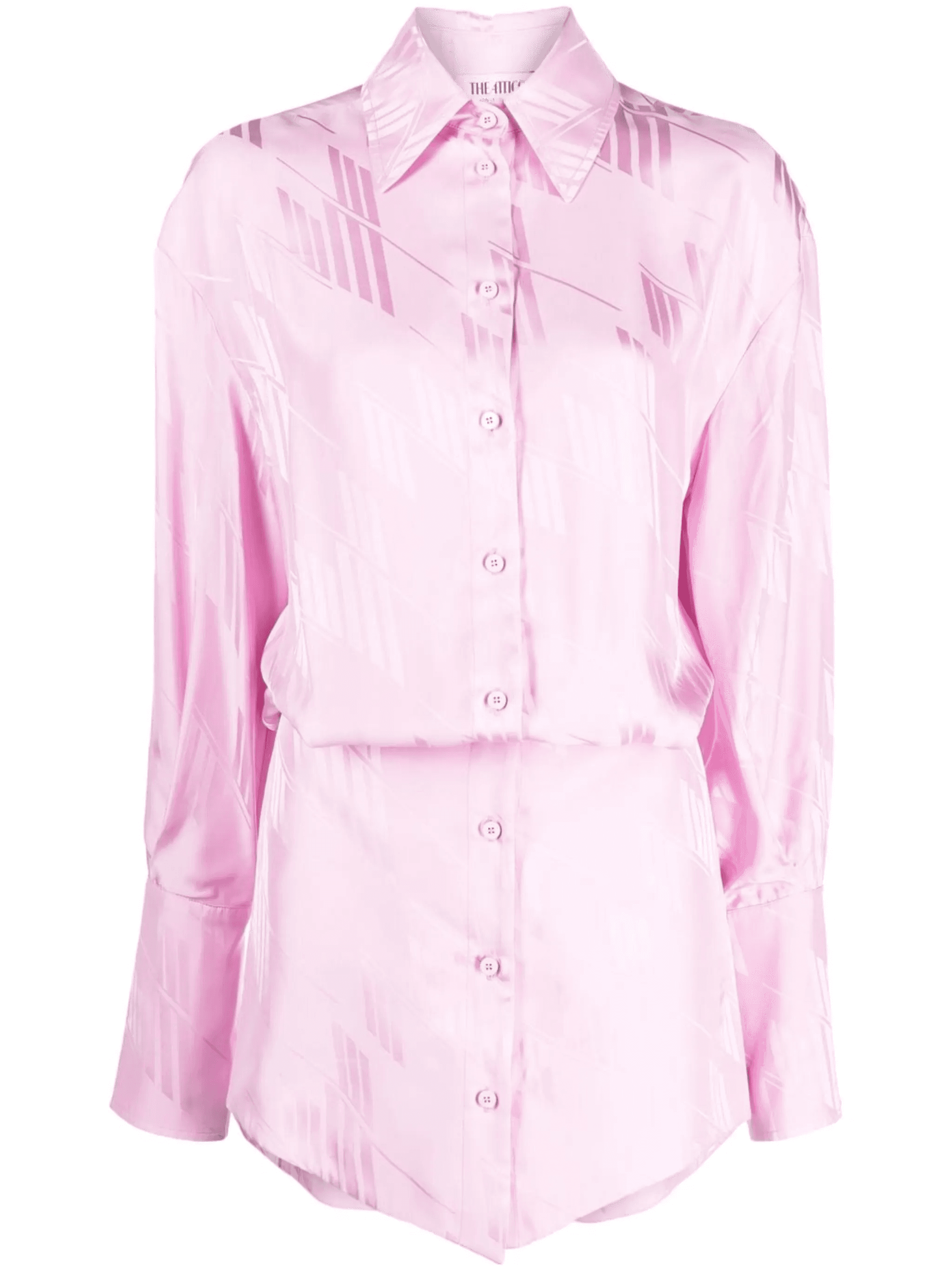 satin-effect shirt dress - Image 1