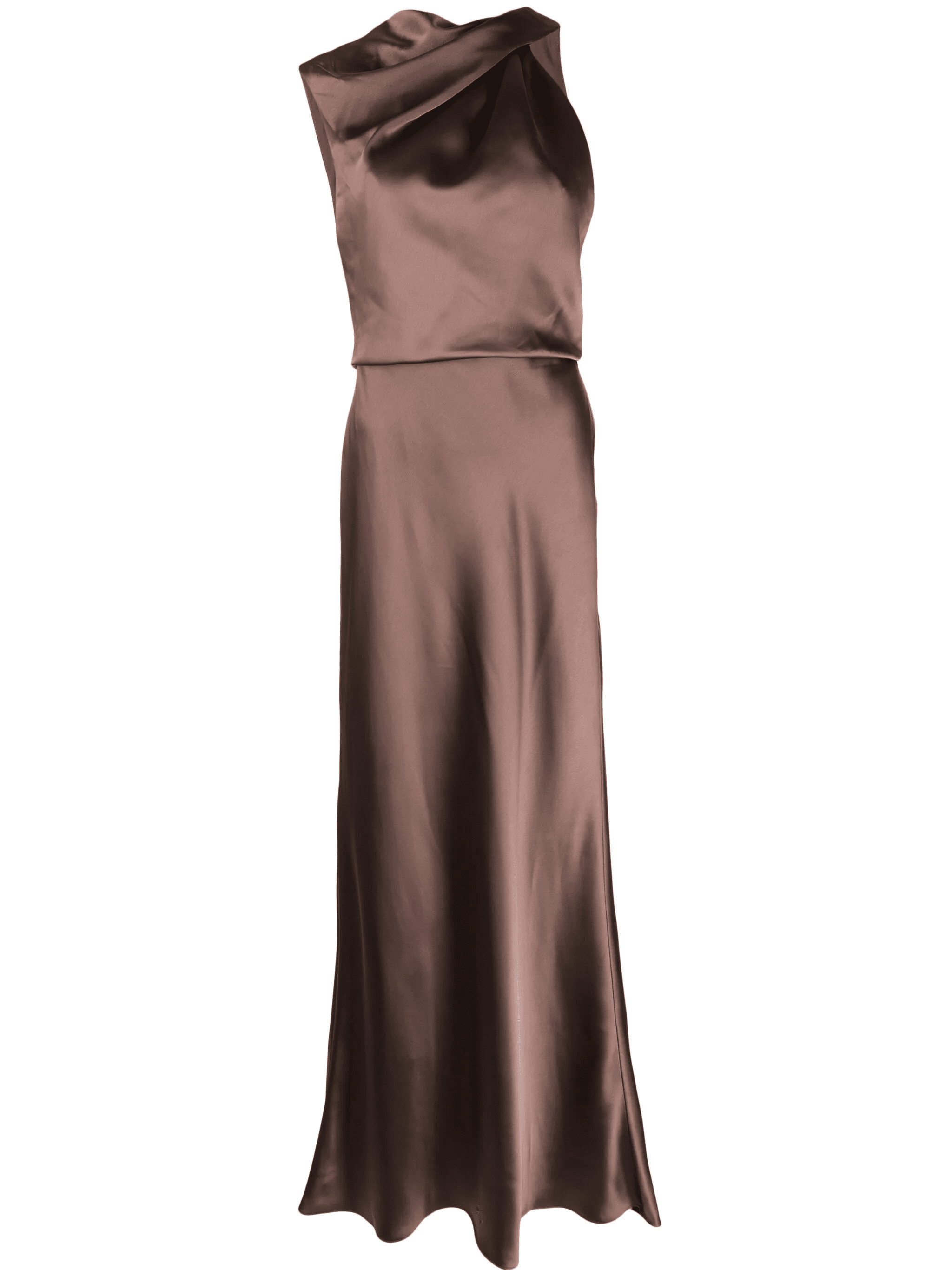 asymmetric draped satin gown - Image 1