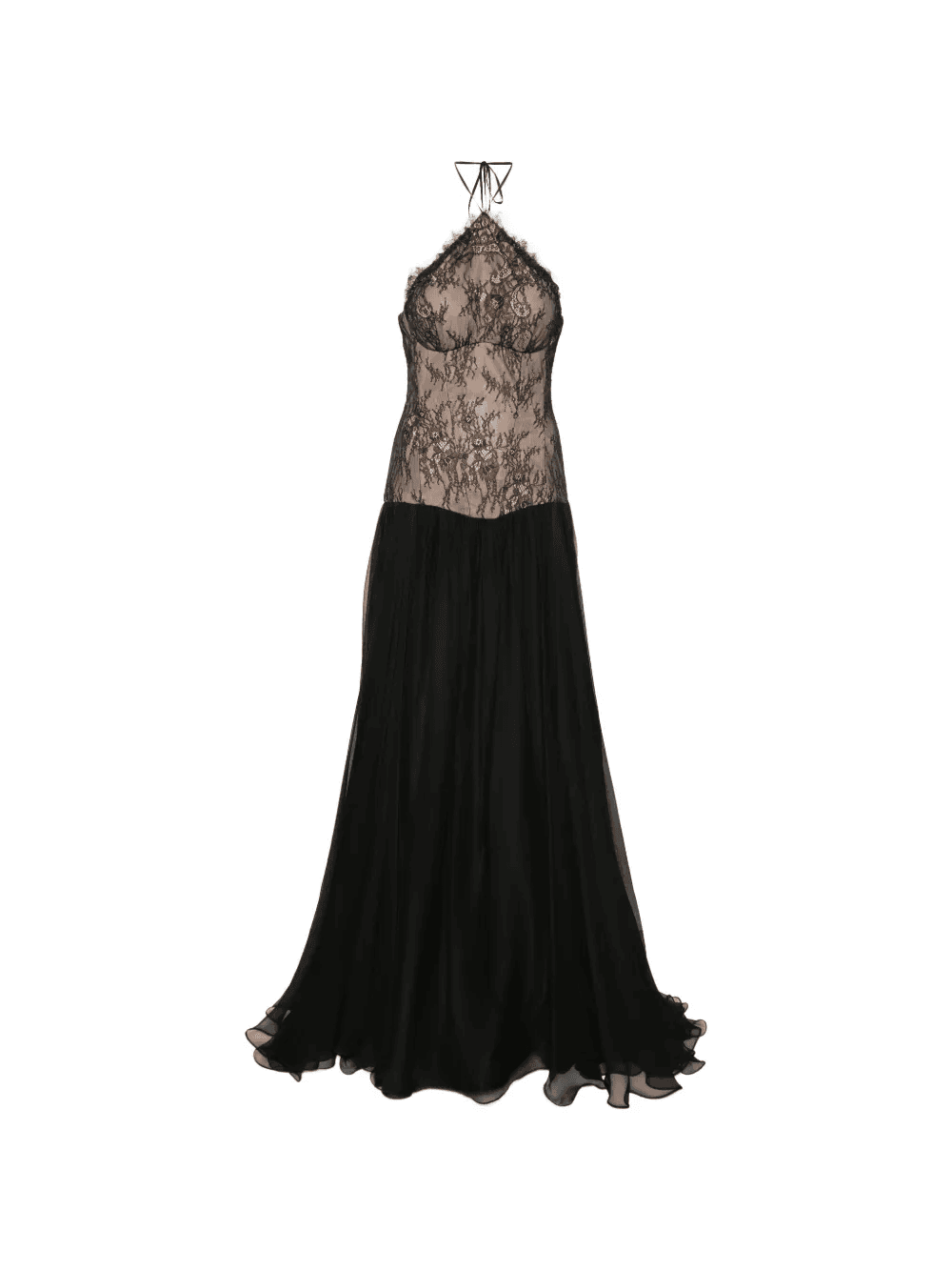 Selena lace halterneck maxi dress - Image 1