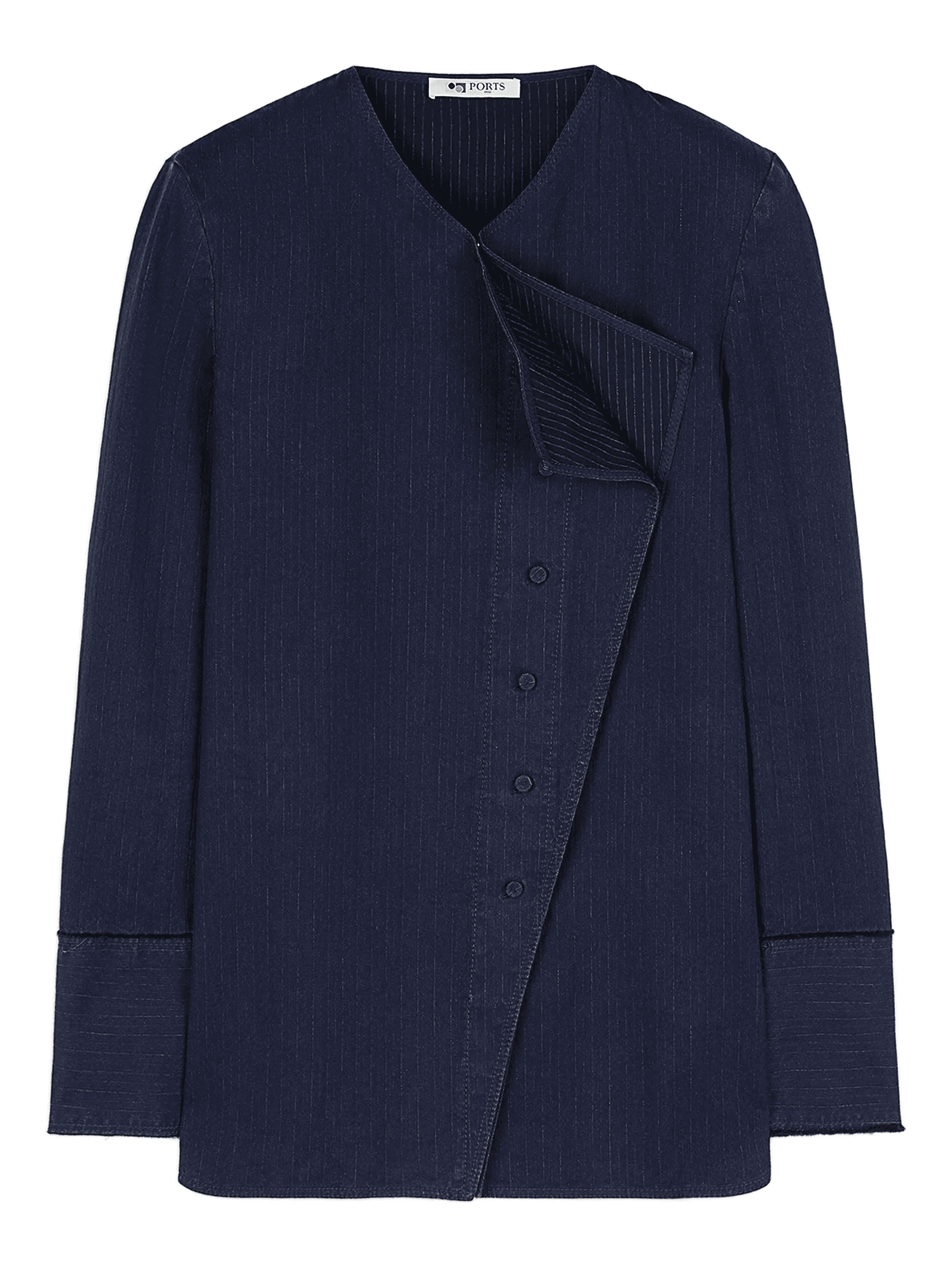 pinstripe asymmetrical shirt - Image 1