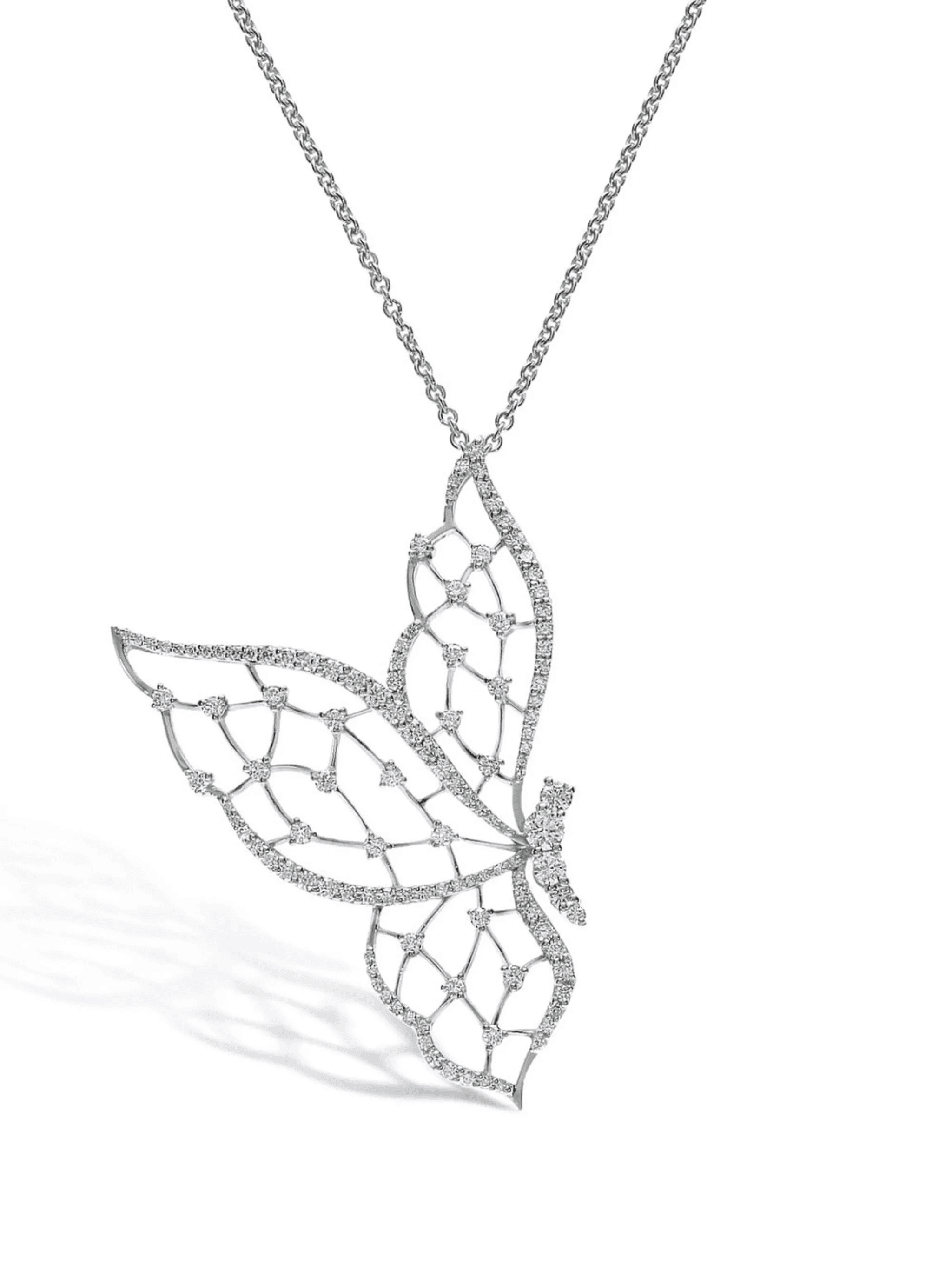 18kt white gold diamond Light Wings necklace - Image 1