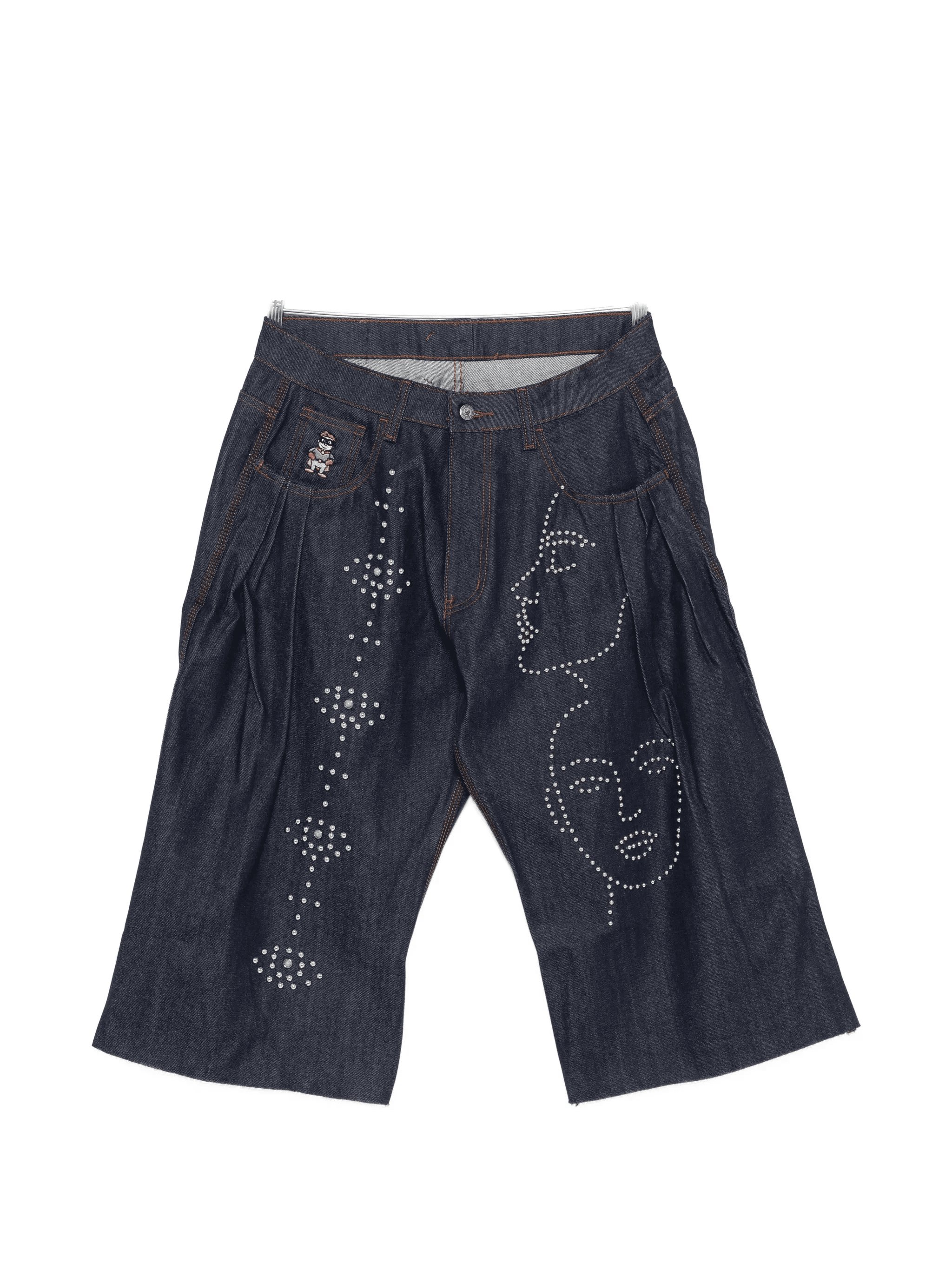stud-embellishment denim shorts - Image 1