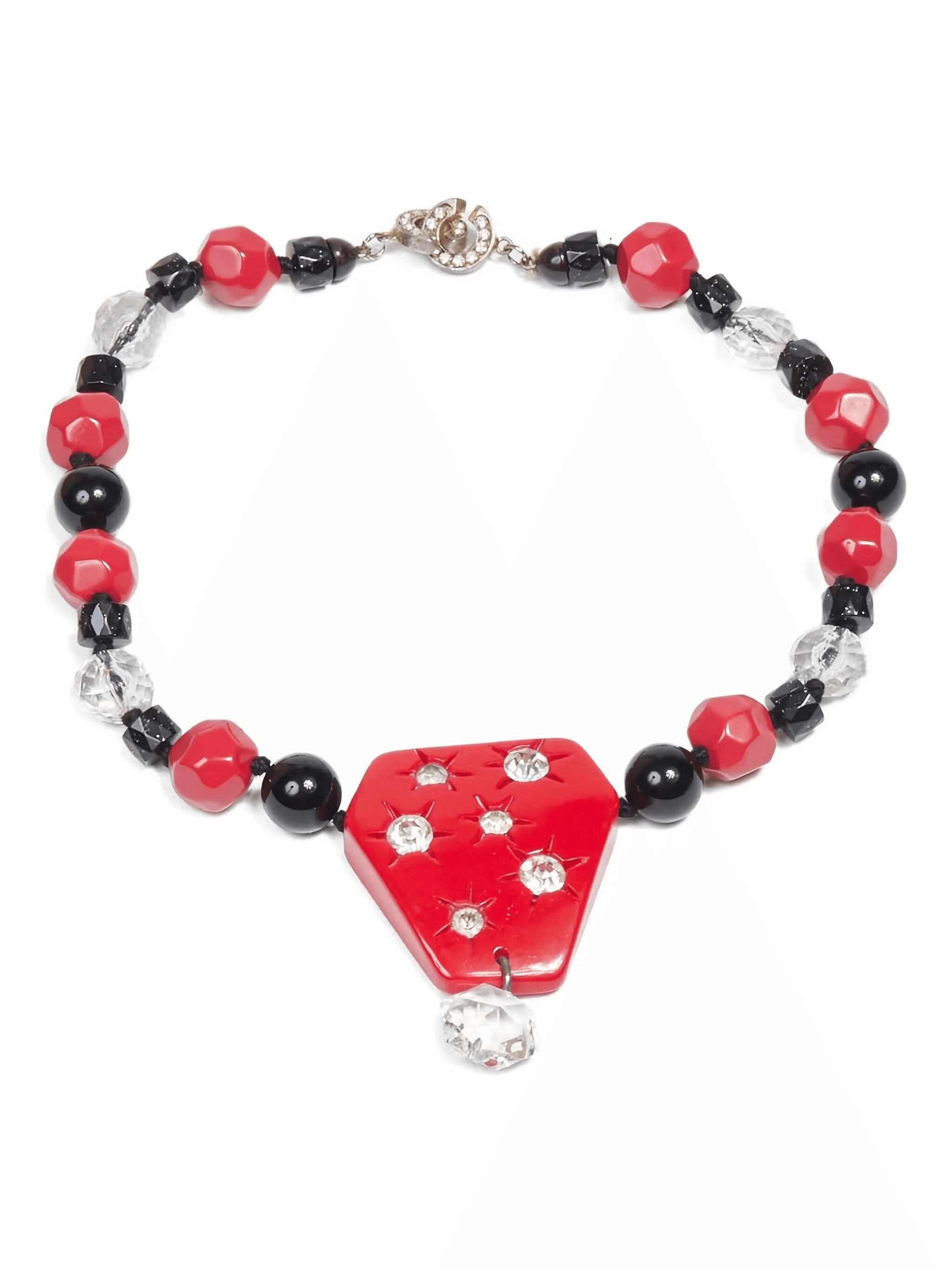 1980s bead-embellished necklace - Image 1