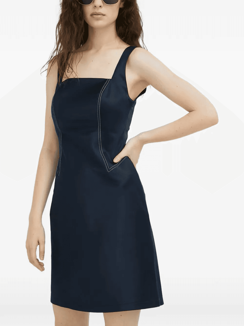 square-neck seam-detail mini dress - Image 1