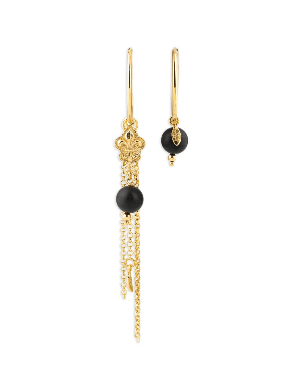 asymmetric onyx earrings - Image 1
