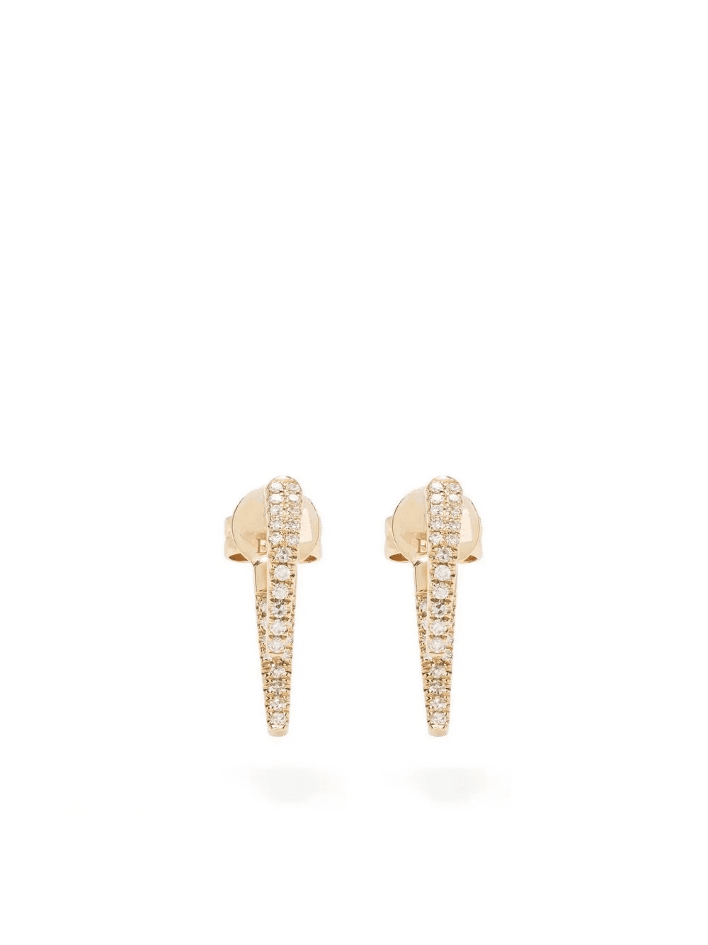 14kt yellow gold Mini Hook diamond earrings - Image 1