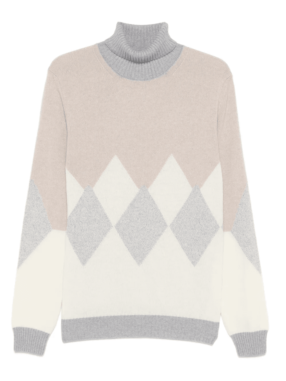 diamond-pattern roll-neck sweater - Image 1