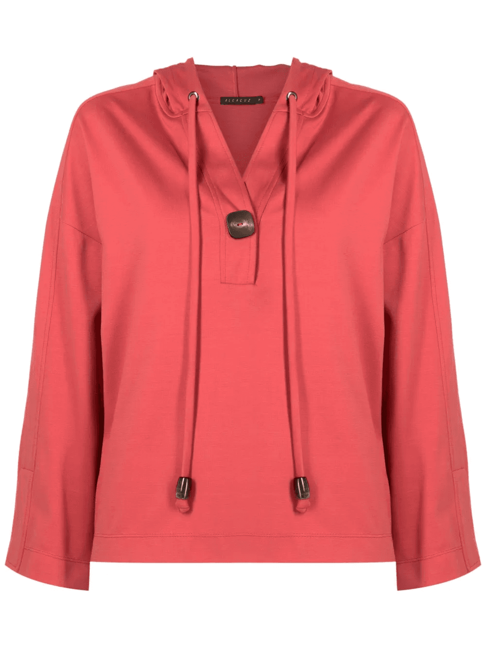 drawstring-hood button-placket shirt - Image 1