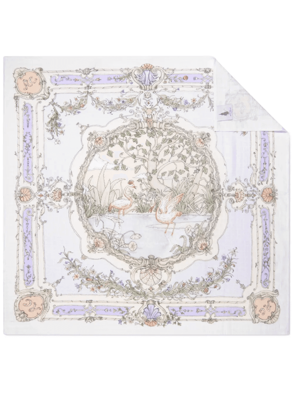 Tapestry-print cotton blanket - Image 1