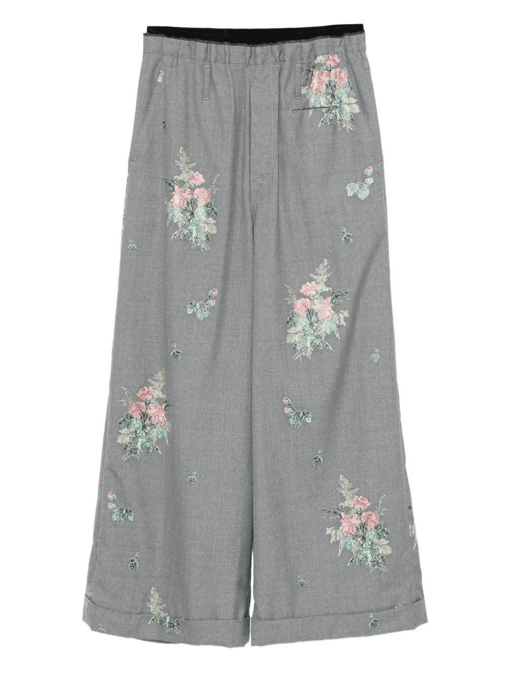 floral embroidered trousers - Image 1
